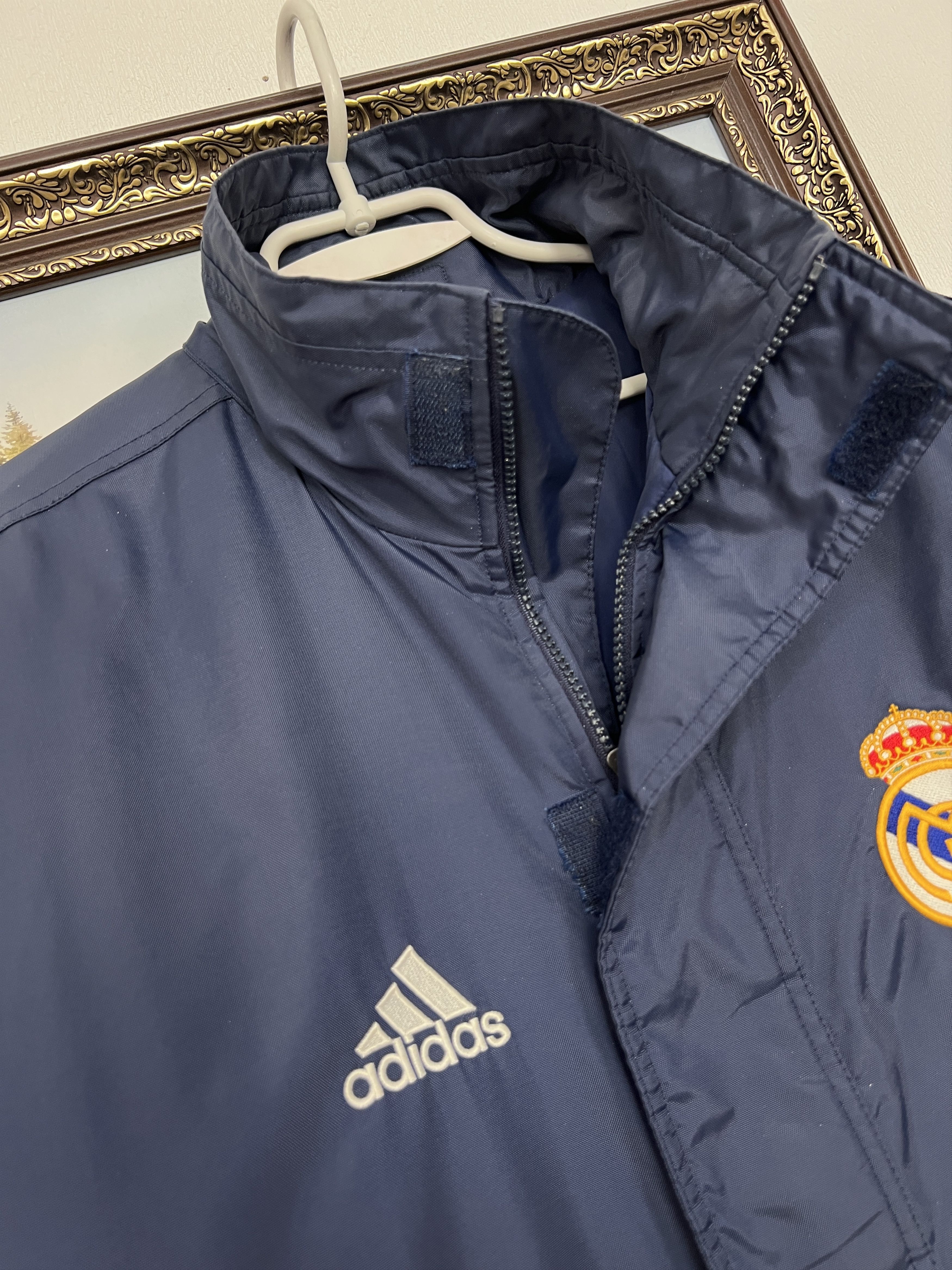 Adidas Vintage 90's Adidas Real Madrid Football Blue Bomber Jacket Size US S / EU 44-46 / 1 - 4 Thumbnail