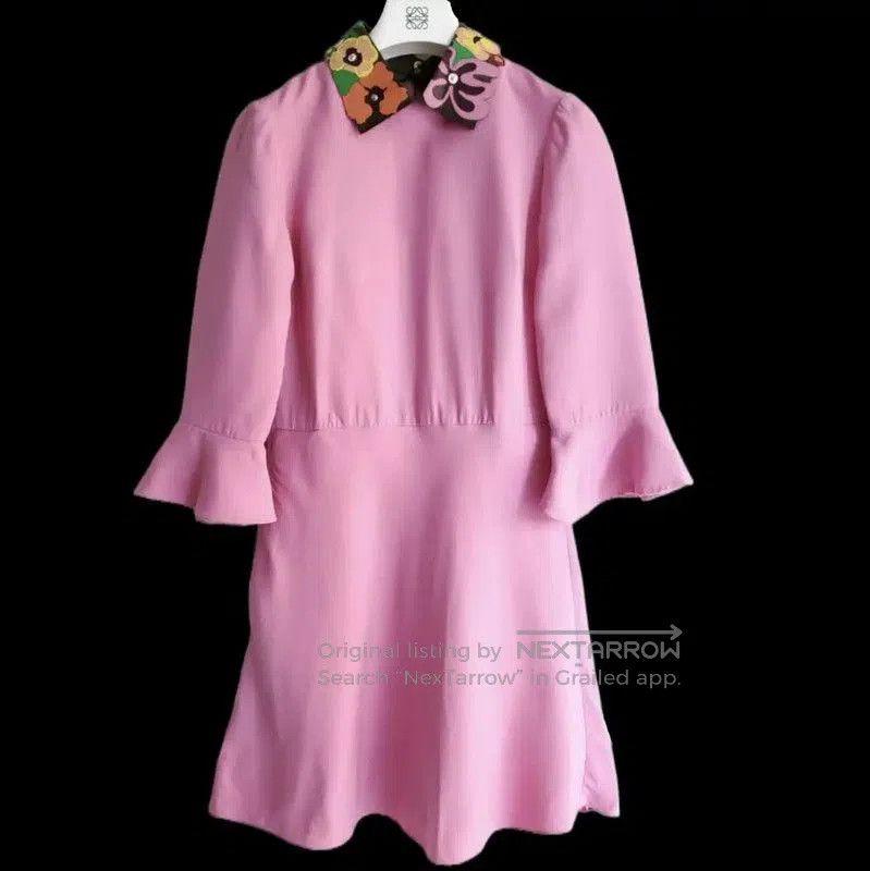 Valentino Valentino Pink Wool Flared Sleeve Dress . Size XS / US 0-2 / IT 36-38 - 1 Thumbnail