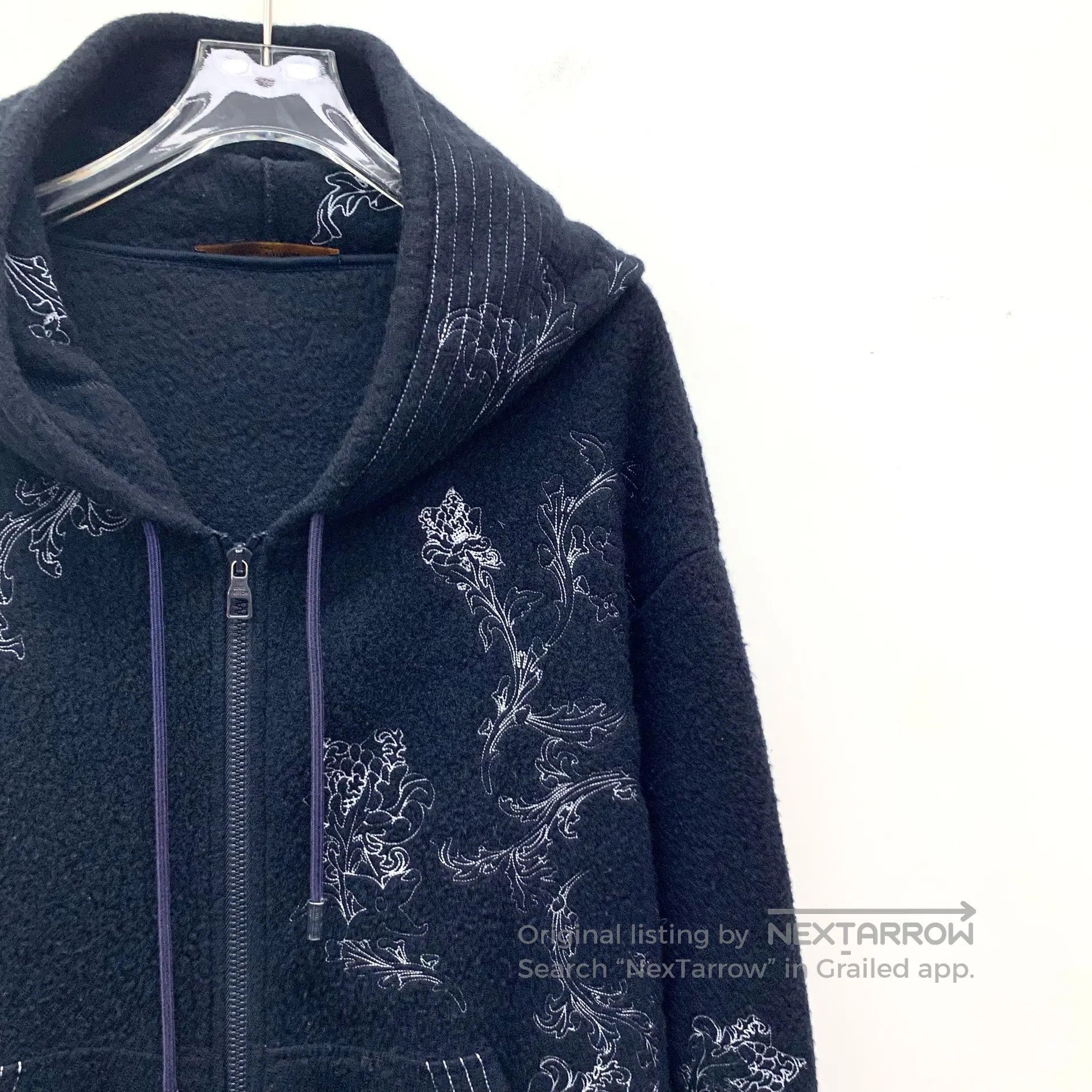 Louis Vuitton Louis Vuitton Dark Blue Sheep Wool Hooded Drawstring Zippe Size US L / EU 52-54 / 3 - 3 Thumbnail