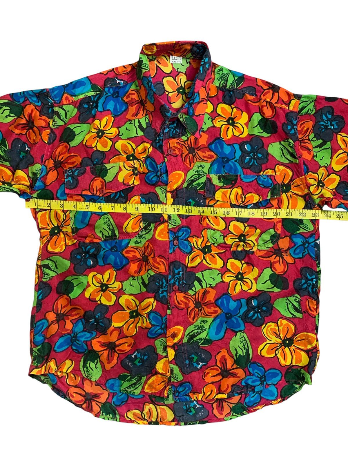 SikSilk Rare Design Vintage 100% Silk Short-Sleeve Tropical Floral Size XL / US 12-14 / IT 48-50 - 7 Thumbnail