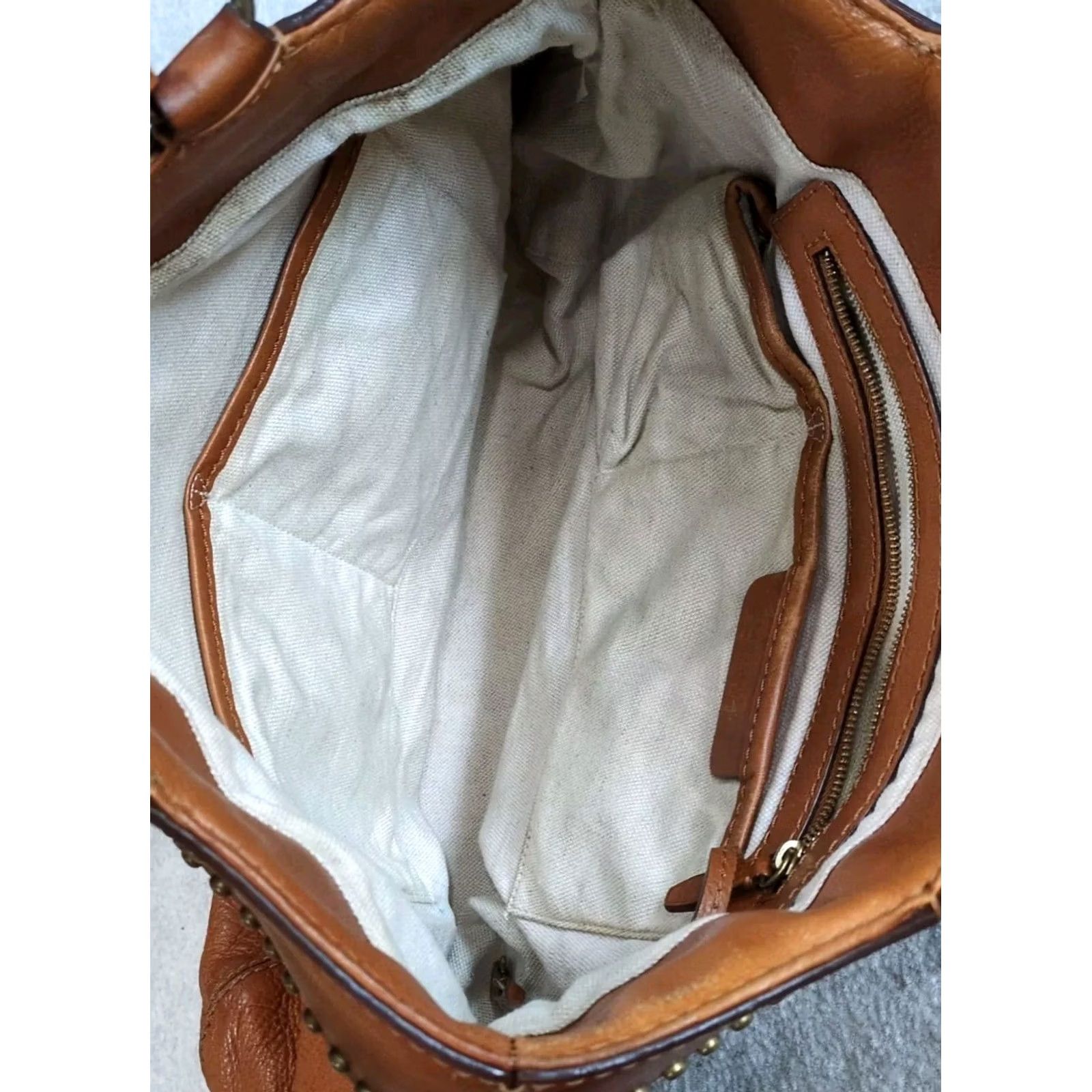 Michael Kors VINTAGE Michael Kors Studded Leather Hobo Tote Bag Brown Large 80s 90s Hippie Boho Womens Size ONE SIZE - 7 Thumbnail