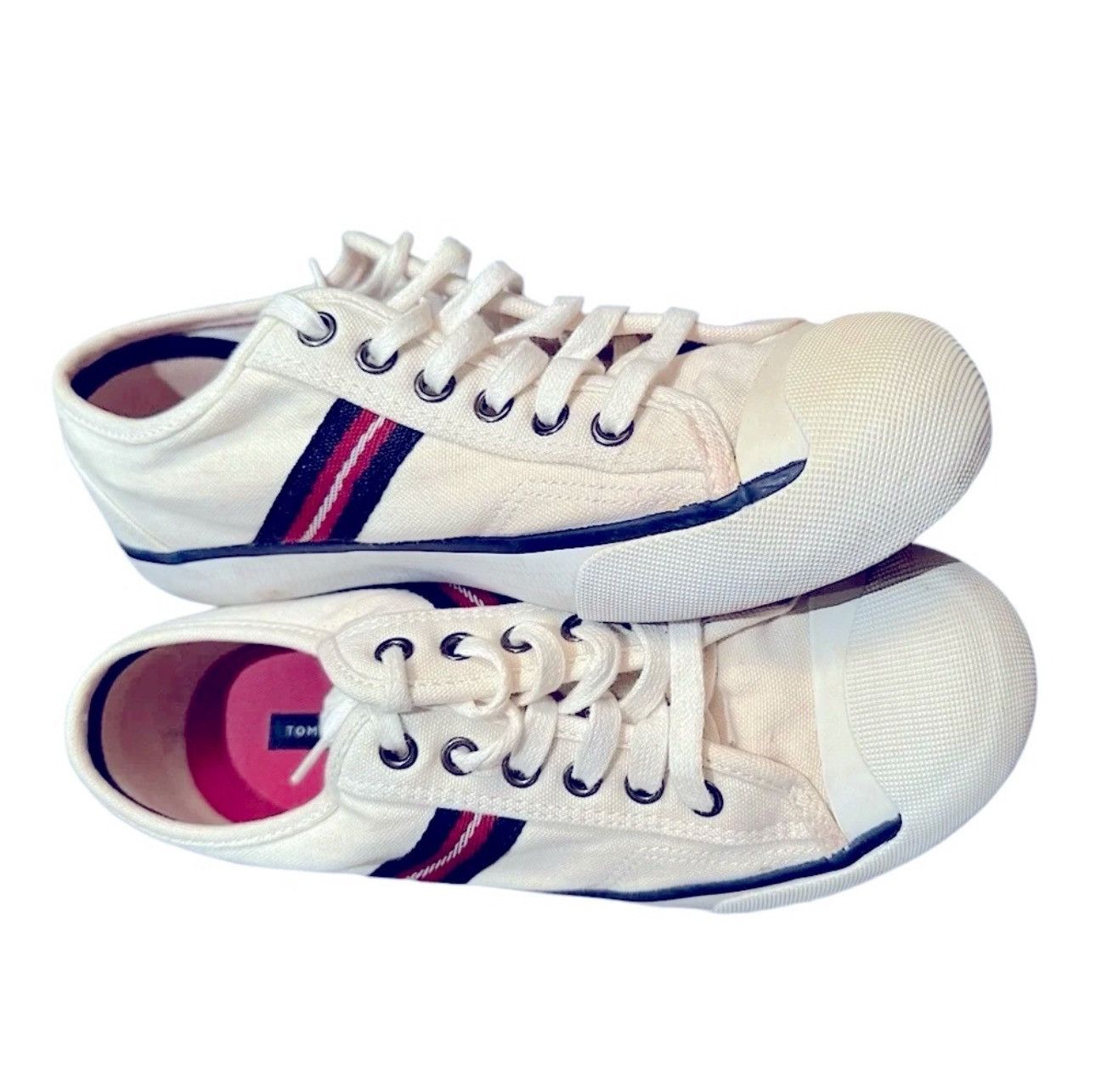 Designer × Tommy Hilfiger Tommy Hilfiger Flag Logo White Women's Sneakers Shoes Sz 6M Size US 6 / IT 36 - 1 Thumbnail
