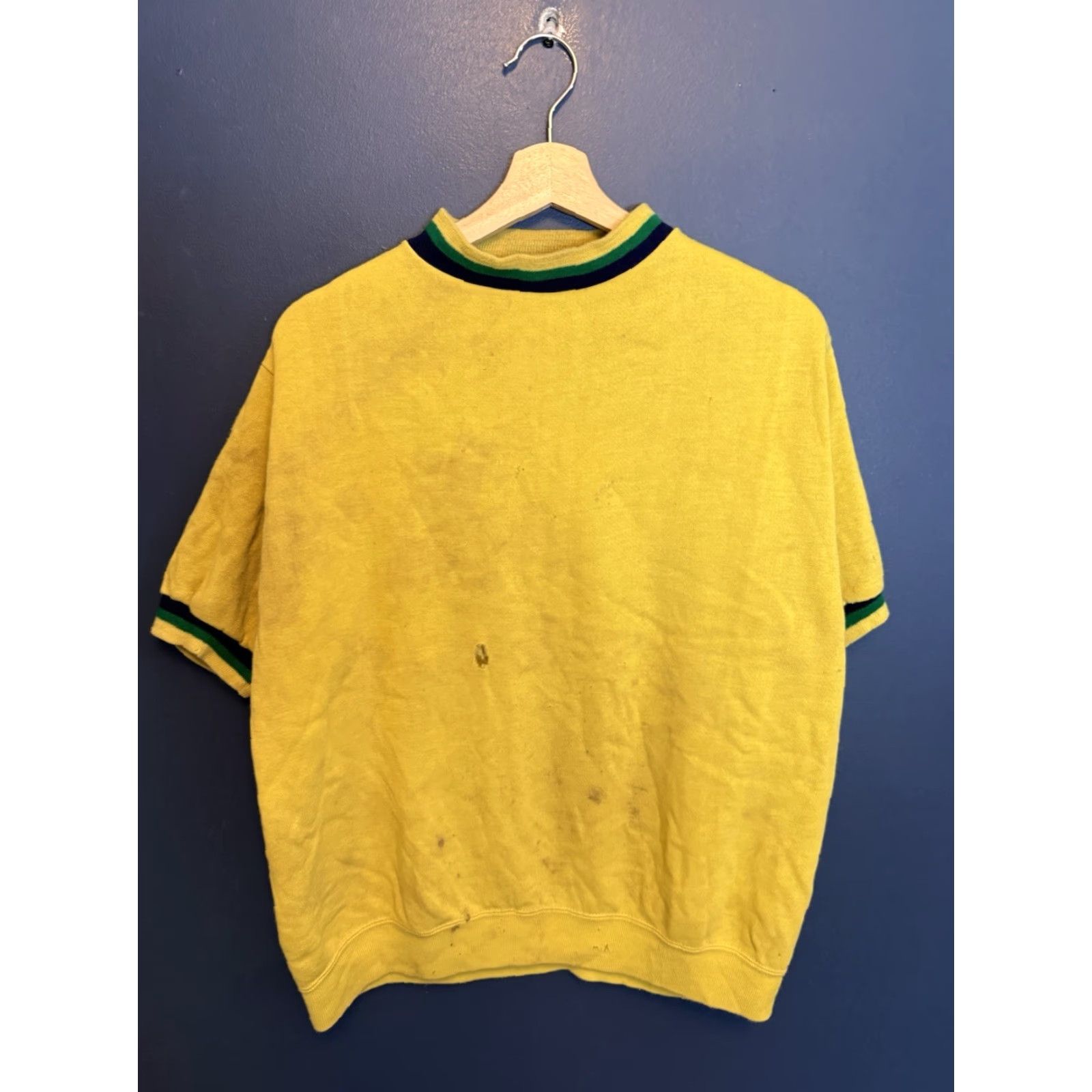 Vintage VINTAGE Creslan Sweatshirt Shirt Yellow Men's XL Short Sleeve 60’s Pullover Distressed Mens Size US XL / EU 56 / 4 - 3 Thumbnail