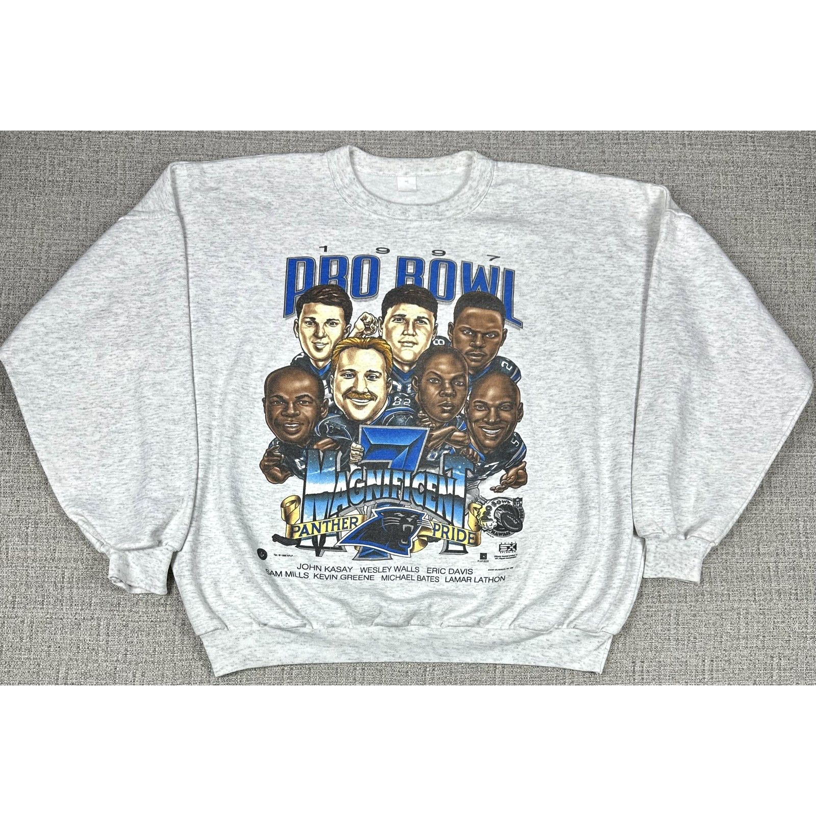 Other Carolina Panthers Sweatshirt Sz L NFL Caricature Big Head 90 Size US L / EU 52-54 / 3 - 1 Thumbnail
