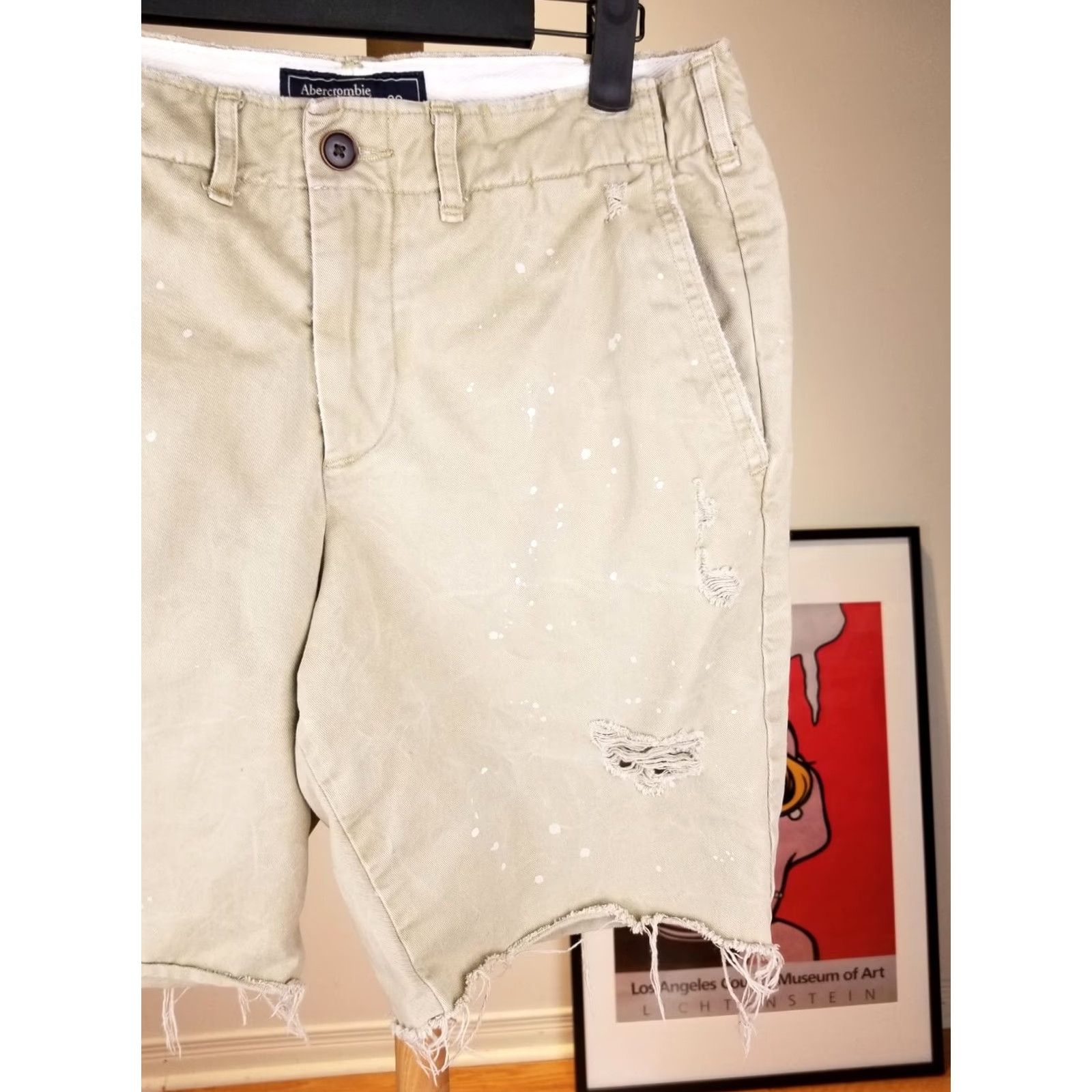 Abercrombie & Fitch VINTAGE Abercrombie & Fitch Distressed Chino Short Pants Men SZ 28 Beige 90s 00s Mens Size US 28 / EU 44 - 3 Thumbnail