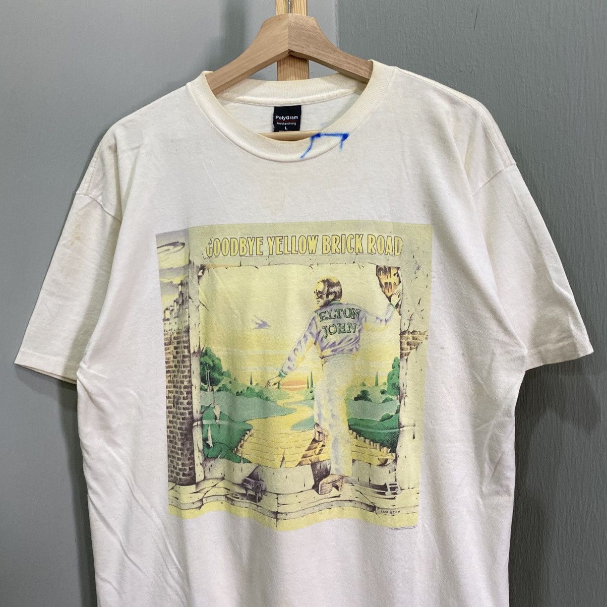 Band Tees Vintage 90s Elton John Goodbye Yellow Brick Road Tour Tee Size US L / EU 52-54 / 3 - 3 Thumbnail