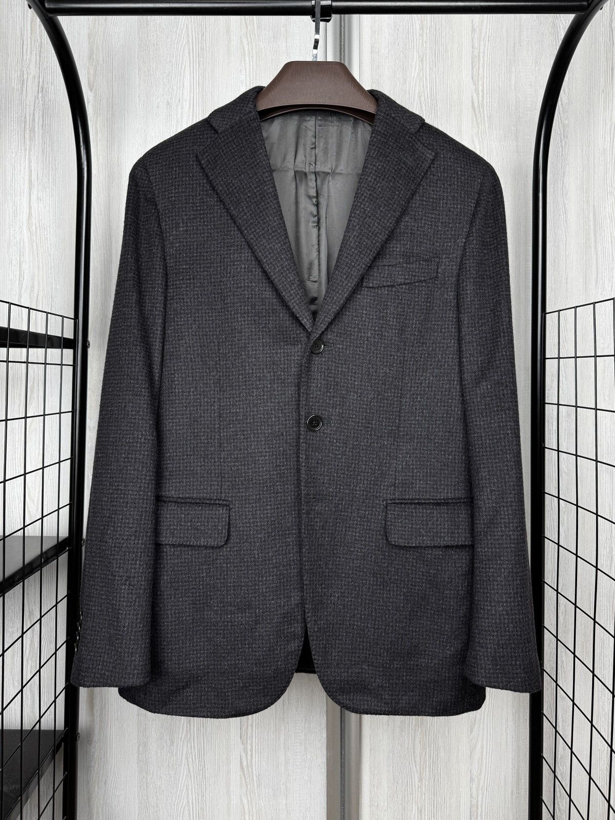 Caruso Caruso Pure Cashmere Checkered Houndstooth style blazer 48 Size 38R - 2 Thumbnail