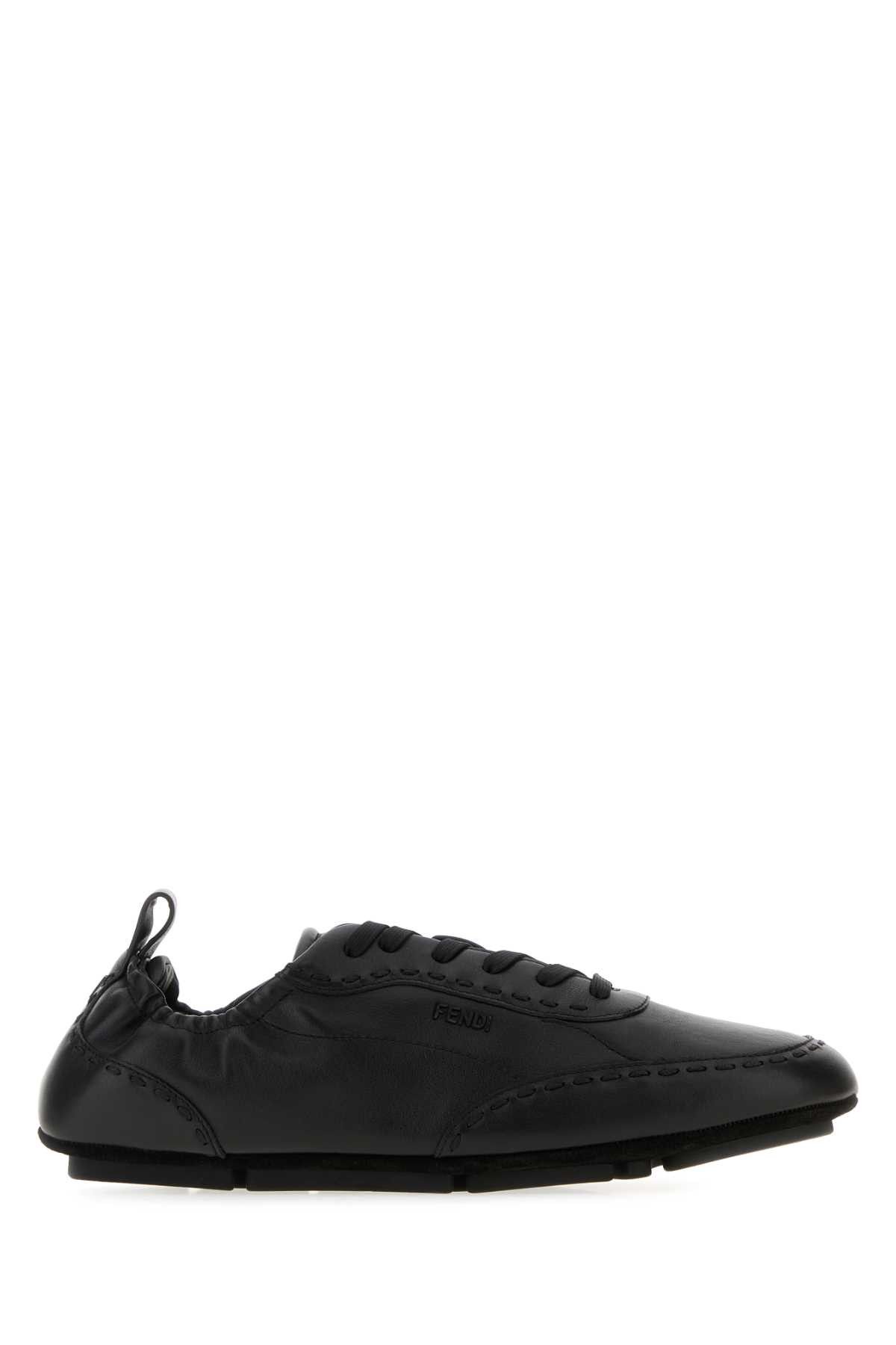 Fendi Black Leather Fendi Fit Sneakers Size US 12 / EU 45 - 1 Thumbnail