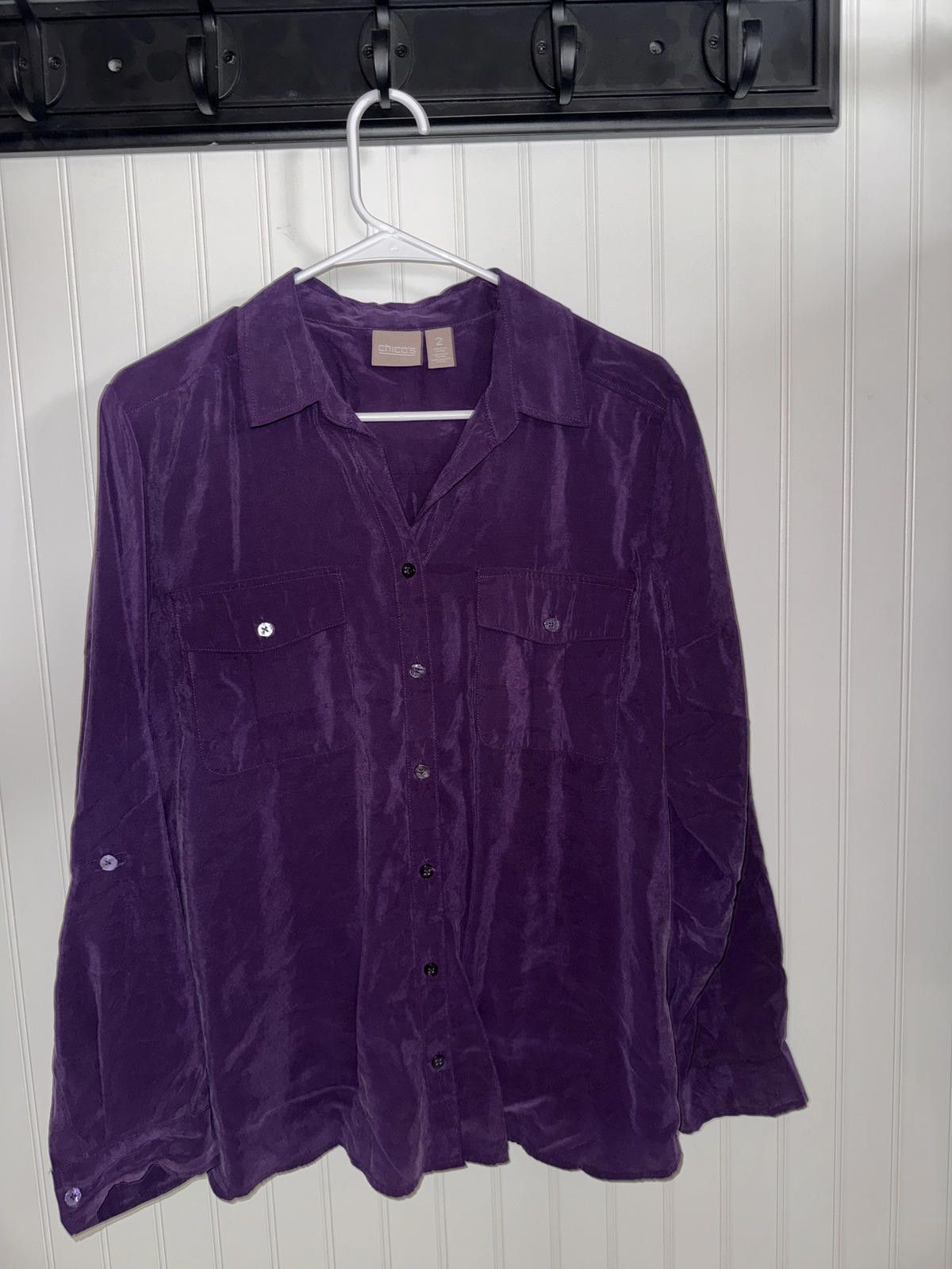 Chicos Chico's Women's Purple Button-Up Shirt Size 2 Size XS / US 0-2 / IT 36-38 - 1 Thumbnail