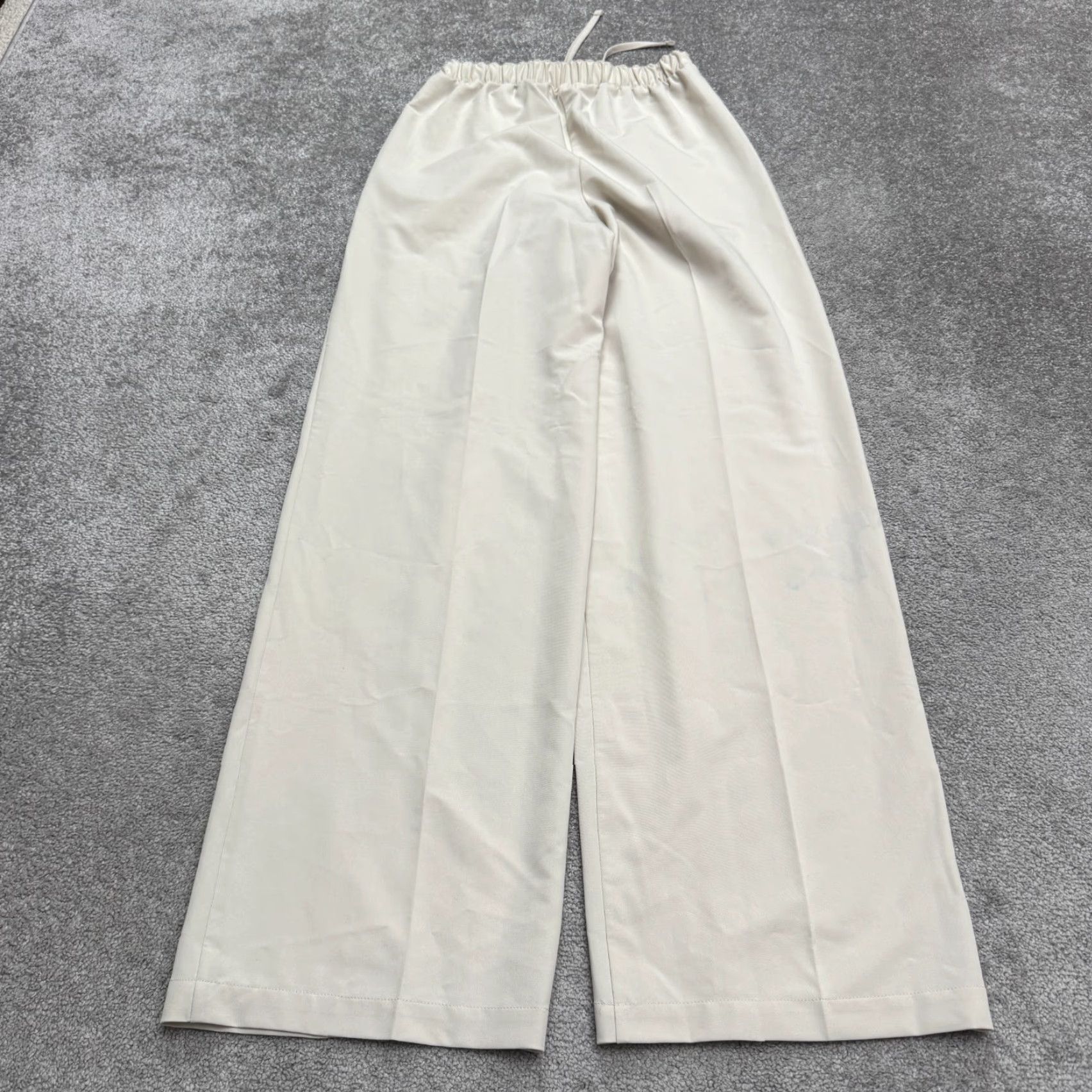 Asos ASOS Wide Leg Pants Womens 4 Tall Beige Elastic Waist Pleated Dress Pants Size 26" / US 2 / IT 38 - 2 Thumbnail
