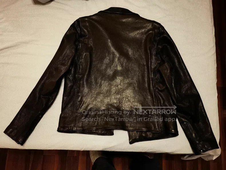 Schott Schott P213 Diagonal zipper motorcycle leather jacket Size US XL / EU 56 / 4 - 2 Thumbnail