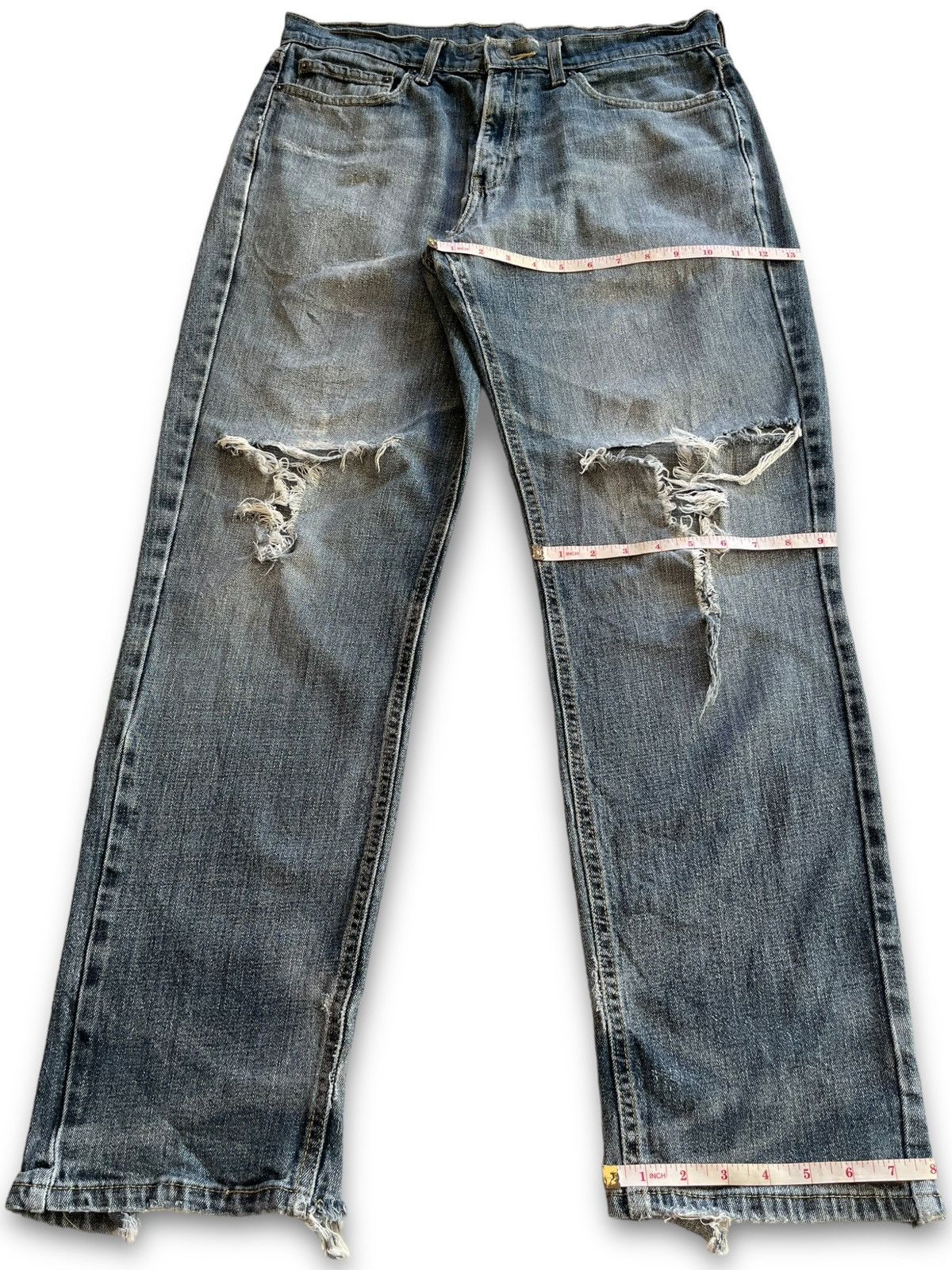 Levi's Vintage Levis Signature Ripped Distressed Loose Jeans 34x31 Size US 34 / EU 50 - 14 Thumbnail