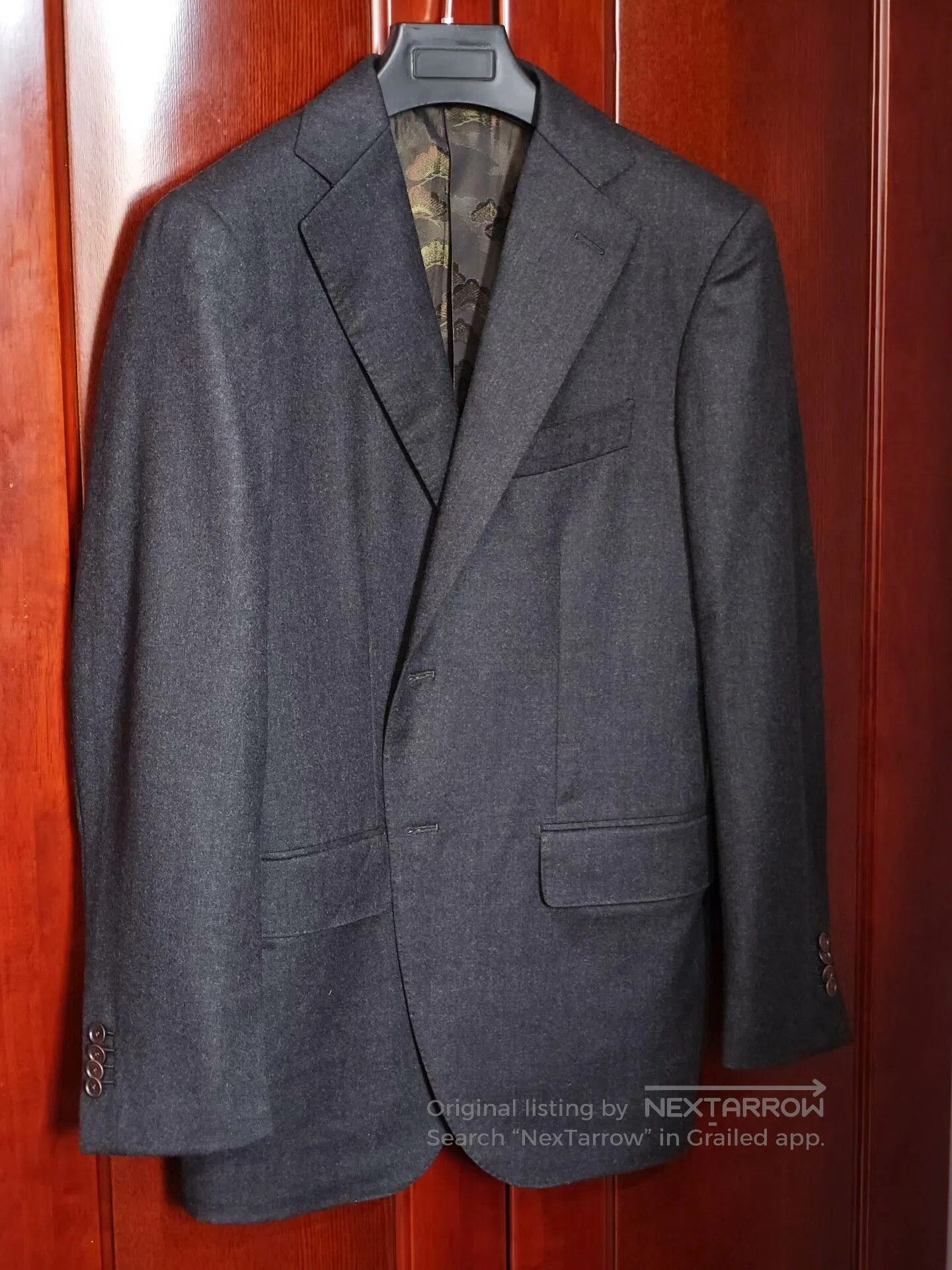 Japanese Brand Custom Italian Wool Blend Suit Jacket. Size US M / EU 48-50 / 2 - 1 Thumbnail