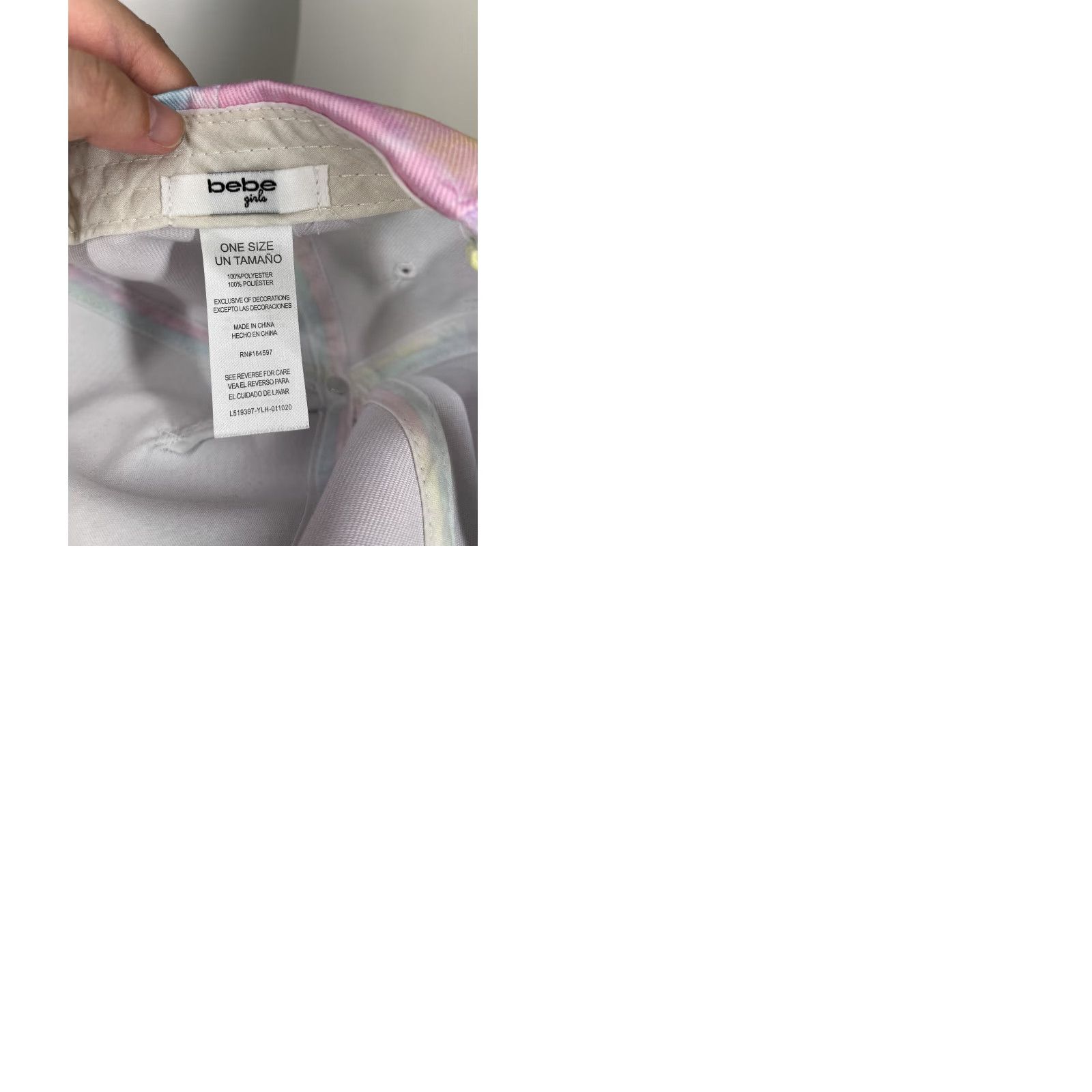 Bebe VINTAGE Nike Shirt Womens XS 90s Logo Rhinestone Strap Back Cap Pink Tie Dye Bling Adjustable Hat Size ONE SIZE - 9 Thumbnail
