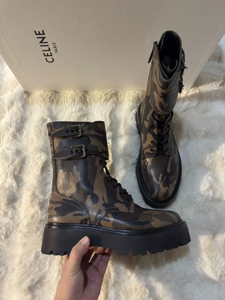 Celine CELINE Camouflage double buckle military boots combat boot Size US 9 / EU 42 - 3 Thumbnail