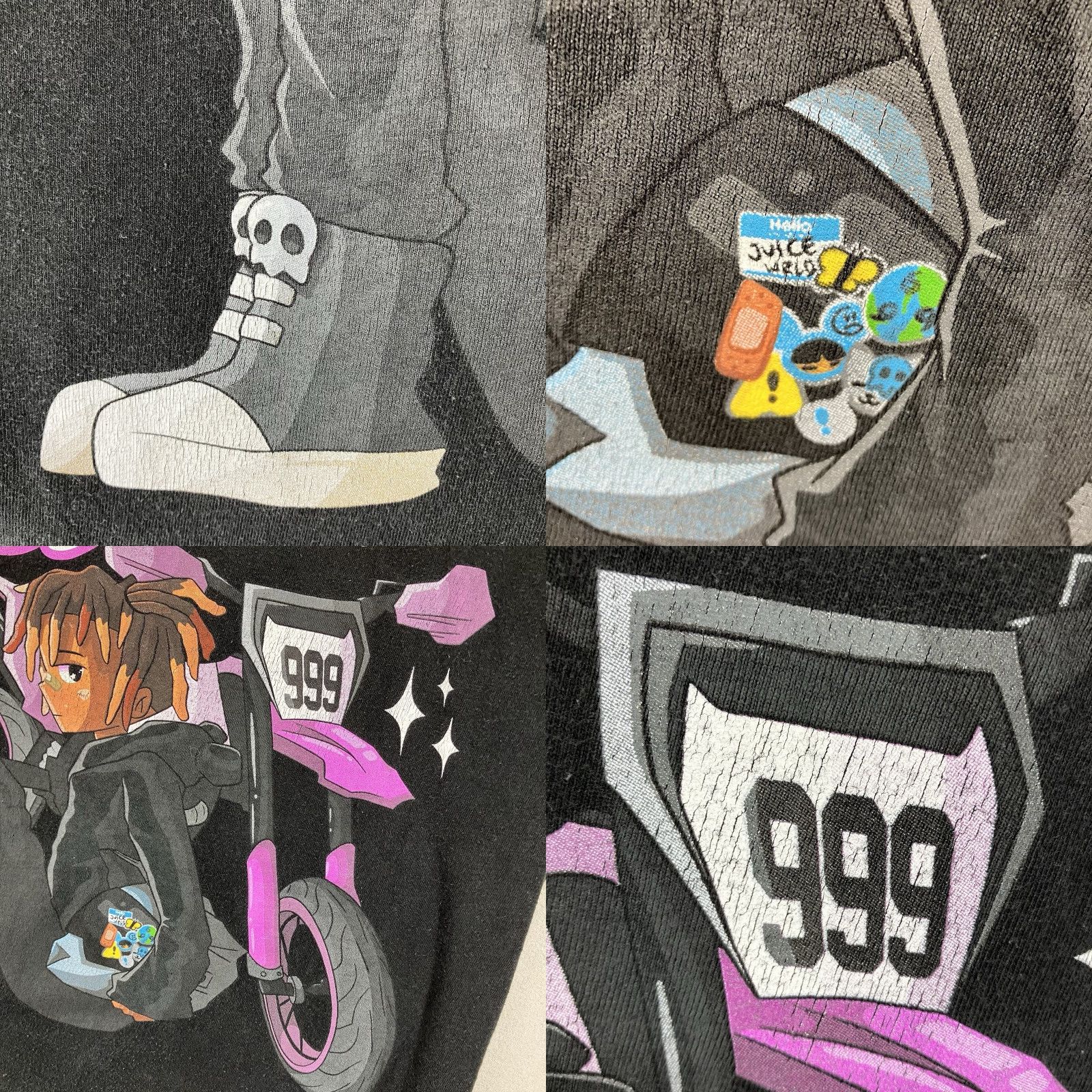 Vintage Juice Wrld Manga Anime Dirt Bike Graphic Print Faded Black T-Shirt Men Medium Size US M / EU 48-50 / 2 - 8 Thumbnail