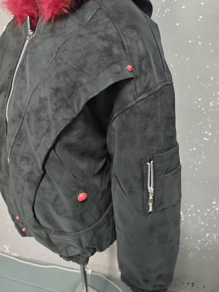 Other Washed Y2k Warm Hooded Streetwear Fur Jacket Coat Size US XL / EU 56 / 4 - 7 Thumbnail