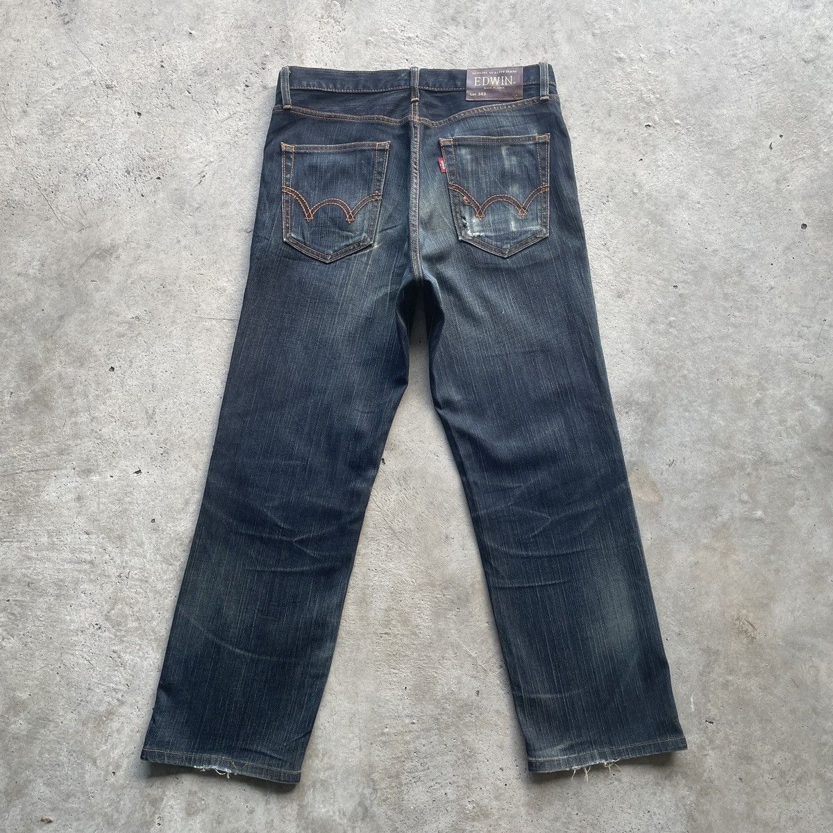 Edwin × Japanese Brand × Jean Vintage Edwin Made In Japan Dark Blue Faded Jeans Pants W33 Size US 33 - 12 Thumbnail