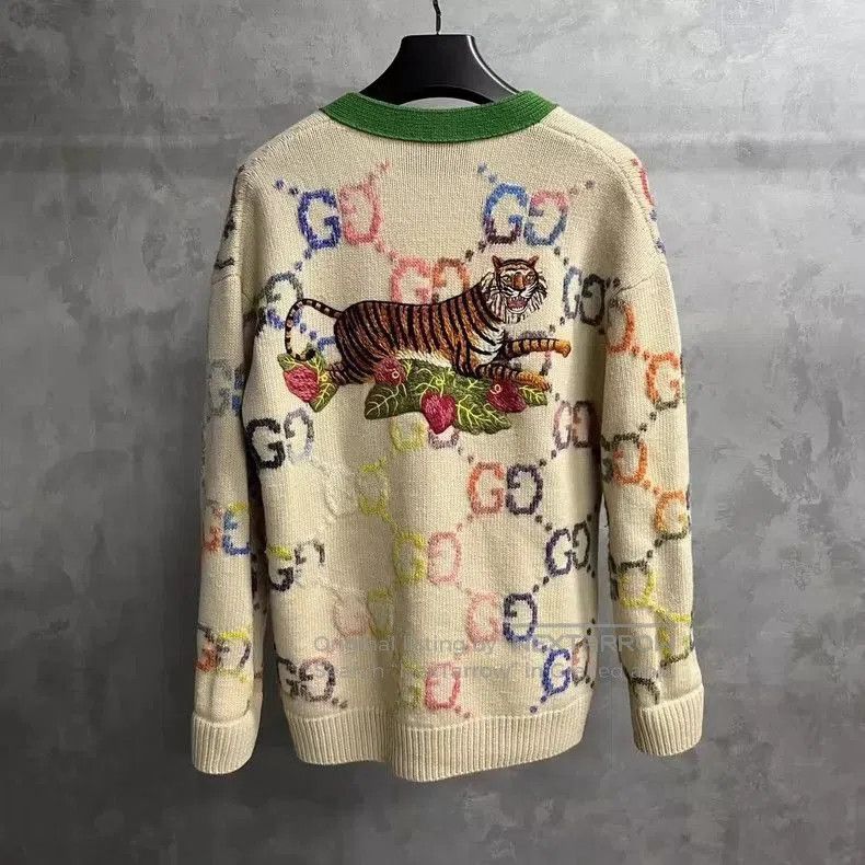 Gucci Gucci Ivory GG Print Cardigan Sweater. Size US M / EU 48-50 / 2 - 2 Thumbnail