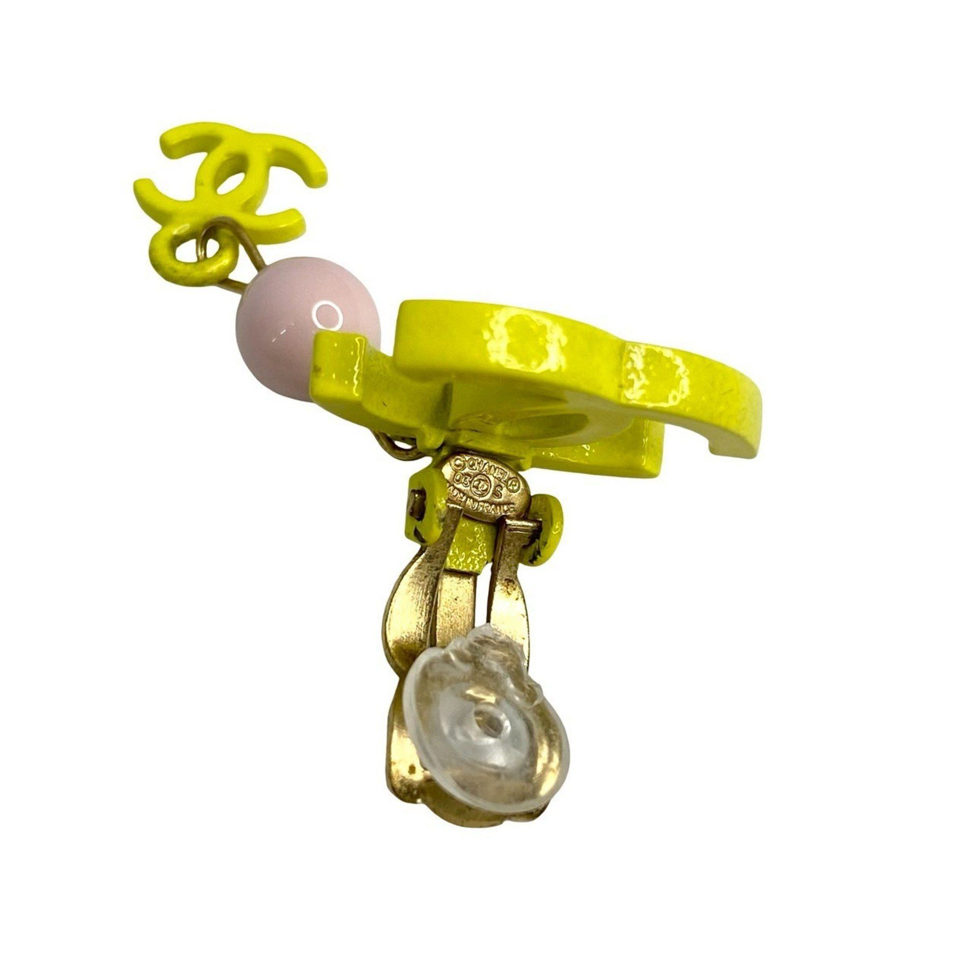 Chanel CHANEL Coco Mark Motif Plastic Earrings/Ear Cuffs, Gold/Yellow, 63050 Size ONE SIZE - 1 Thumbnail