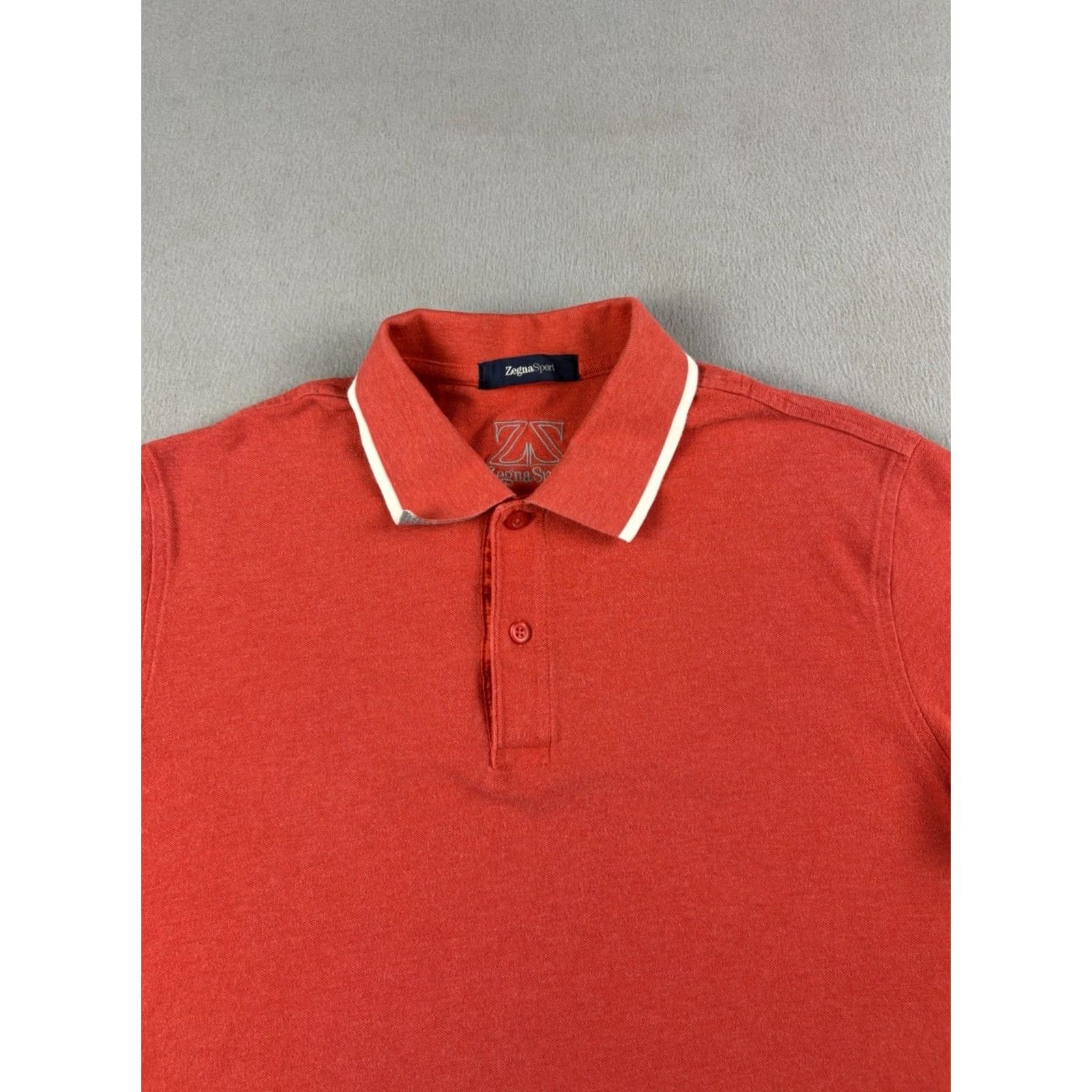 Ermenegildo Zegna Ermenegildo Zegna Polo Shirt Men M Red Short Sleeve Regular Cotton Sport Designer Shirt Mens Size US M / EU 48-50 / 2 - 2 Thumbnail