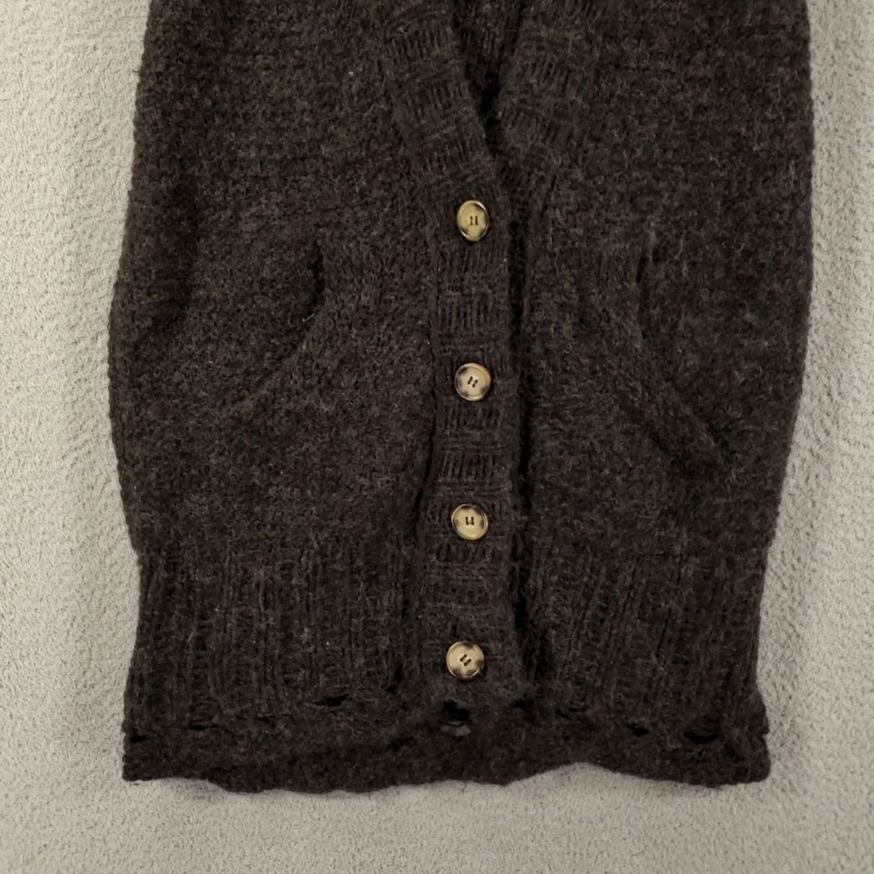 Free People VINTAGE Free People Sweater Vest Cardigan Wool Blend Womens Small Dark Gray Button Up Size S / US 4 / IT 40 - 5 Thumbnail