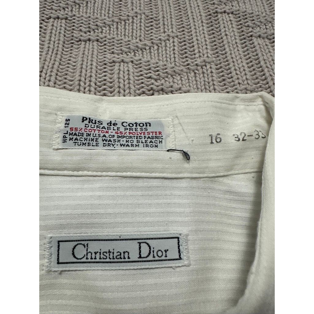 Dior Vintage Dior white monotone striped button down size 16 Size US L / EU 52-54 / 3 - 5 Thumbnail