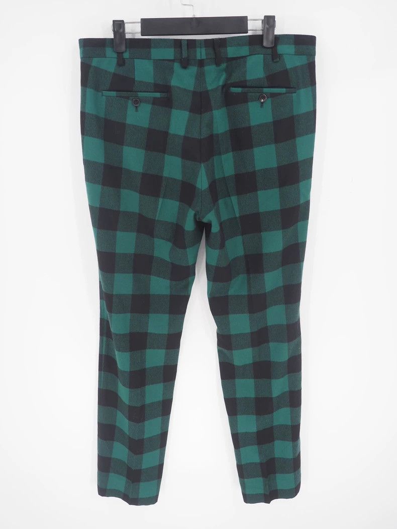 Valentino ValentinoGreen plaid wool trousers 2503-Nextarrow Size US 34 / EU 50 - 2 Thumbnail