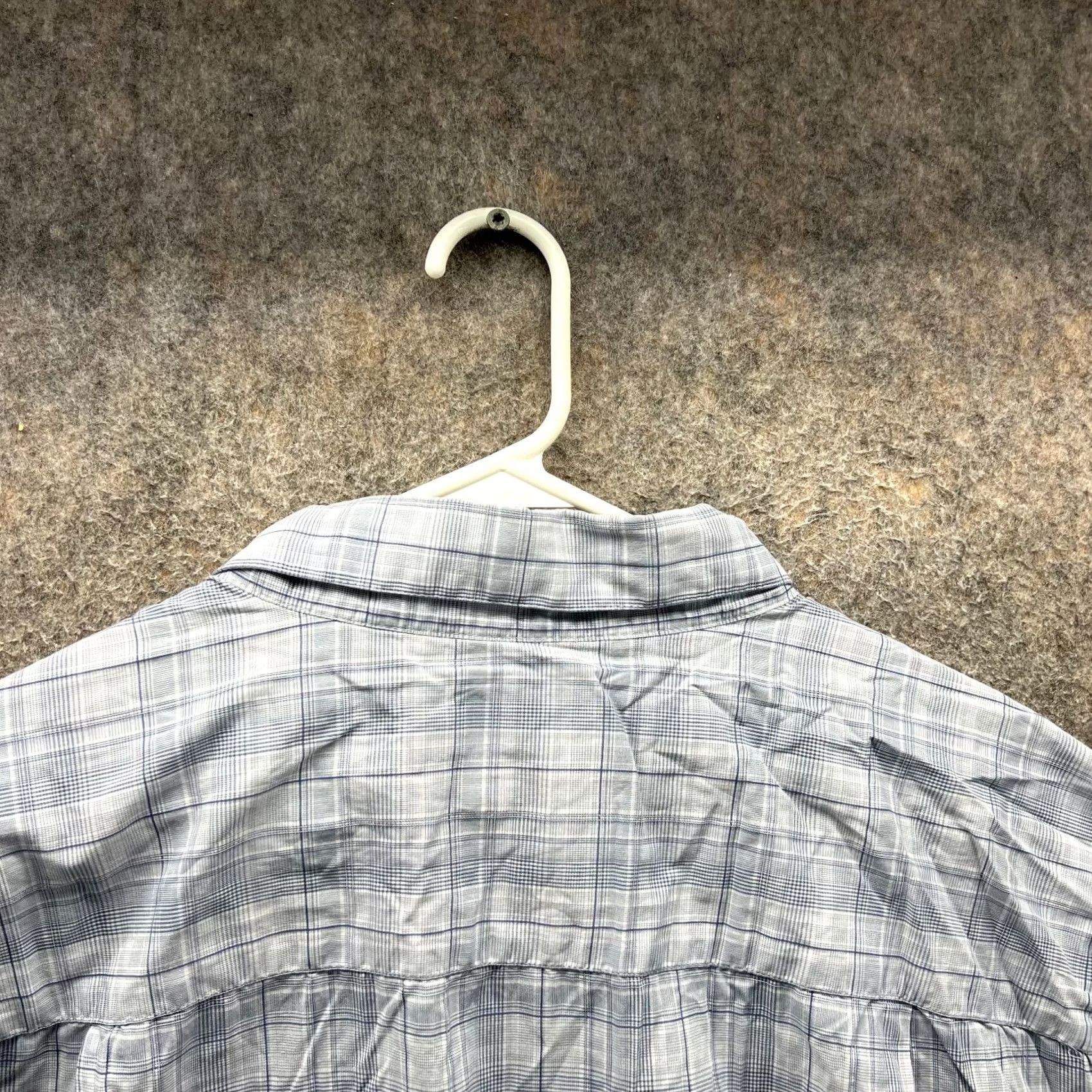 Calvin Klein VINTAGE? No. Calvin Klein Shirt Mens 2XL Gray Button Down Short Sleeve Cotton Check Plaid Size US XXL / EU 58 / 5 - 3 Thumbnail