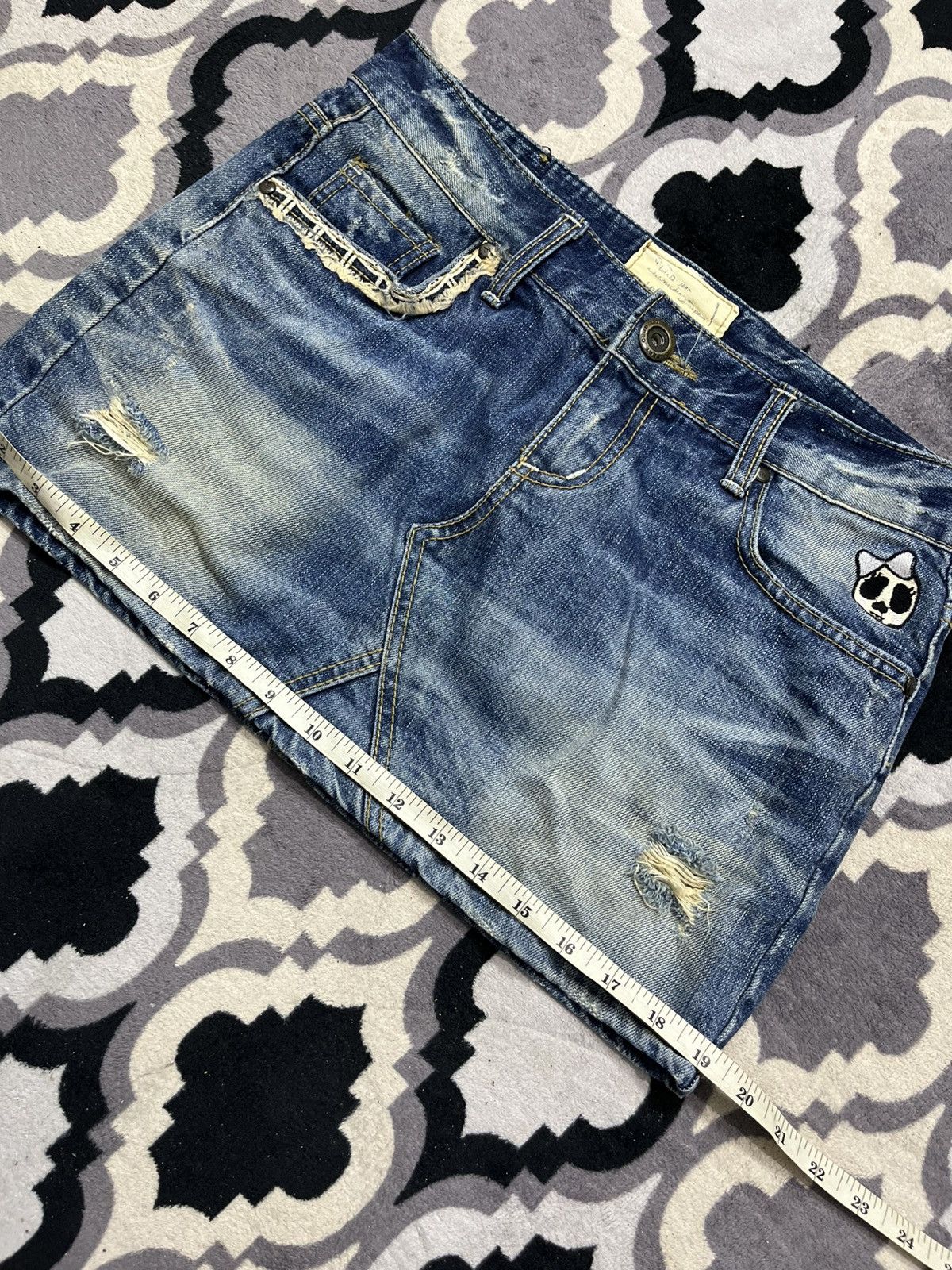 Hysteric Glamour 2000s lolita skirt skull denim Size 32" / US 10 / IT 46 - 7 Thumbnail