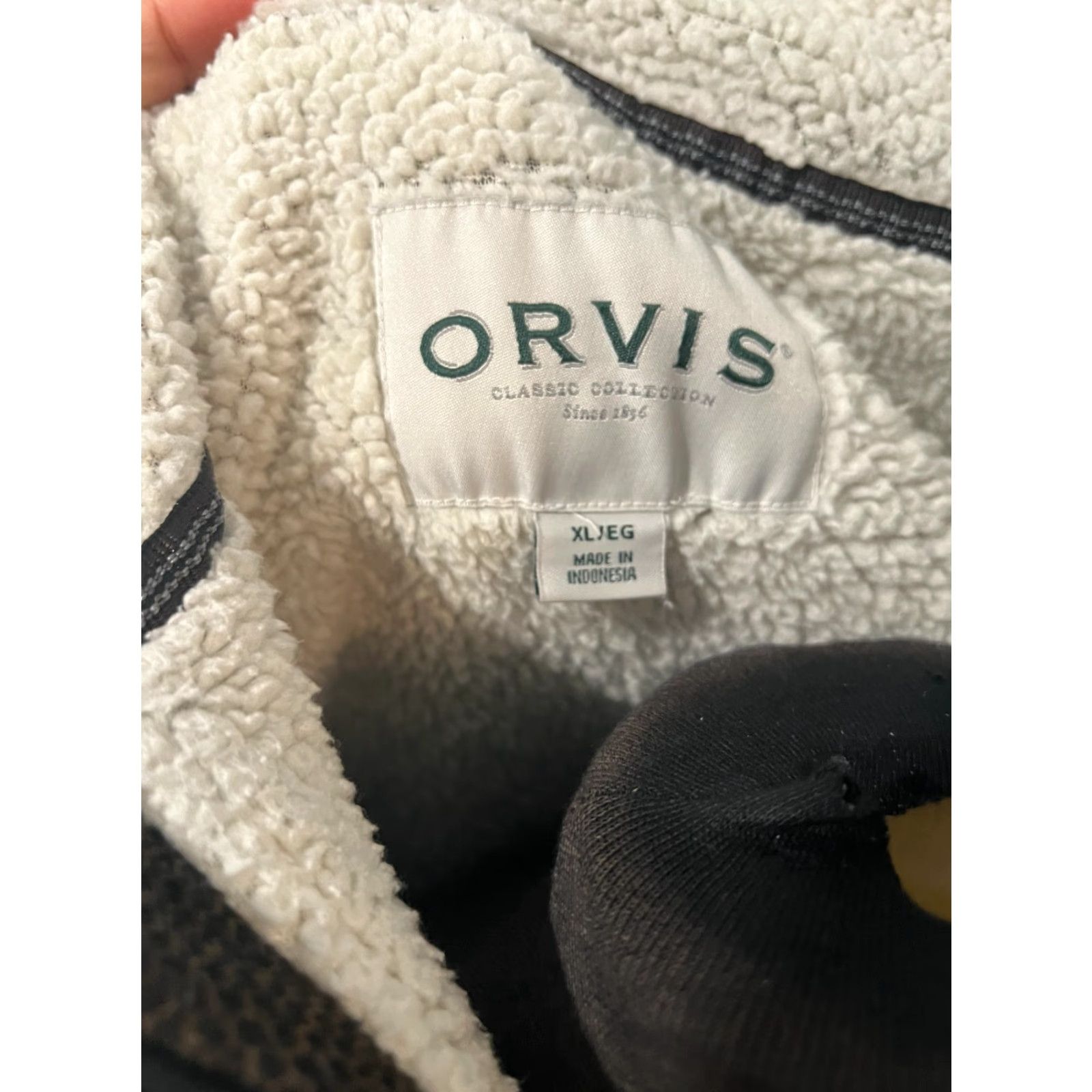 Orvis Orvis Jacket Mens XL Brown 1/4 Zip Pullover Fleece Lined Sherpa Polyester Pockets Regular Outdoor Classic Size US XL / EU 56 / 4 - 8 Thumbnail