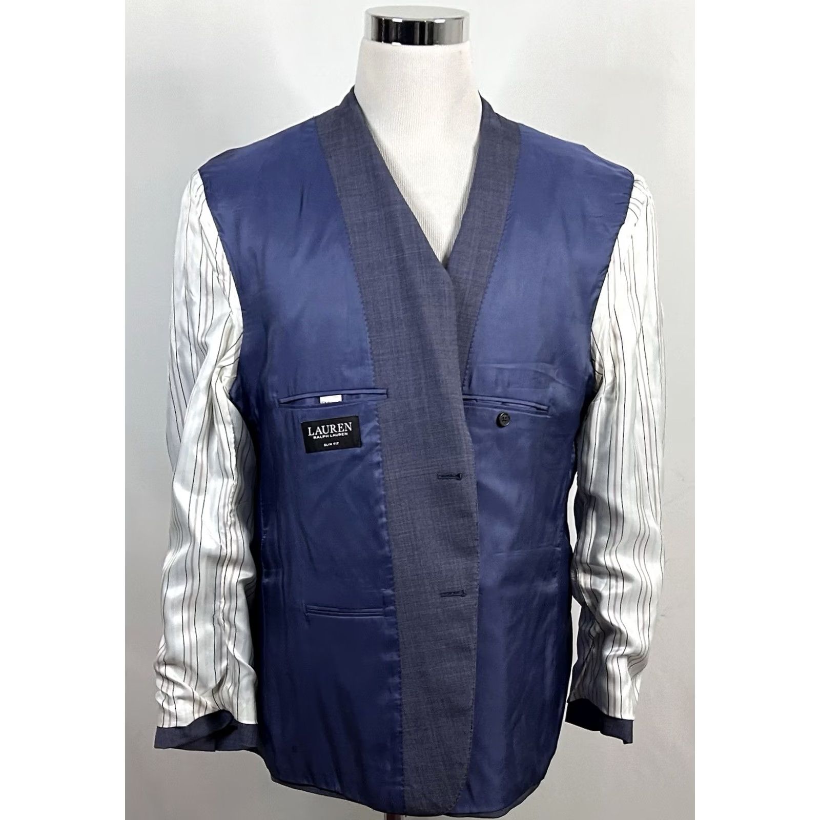 Ralph Lauren Ralph Lauren LRL 48R Slim Fit Sport Coat 100% Wool Blue Glen Plaid Two Button Jacket Men Size US XS / EU 42 / 0 - 7 Thumbnail