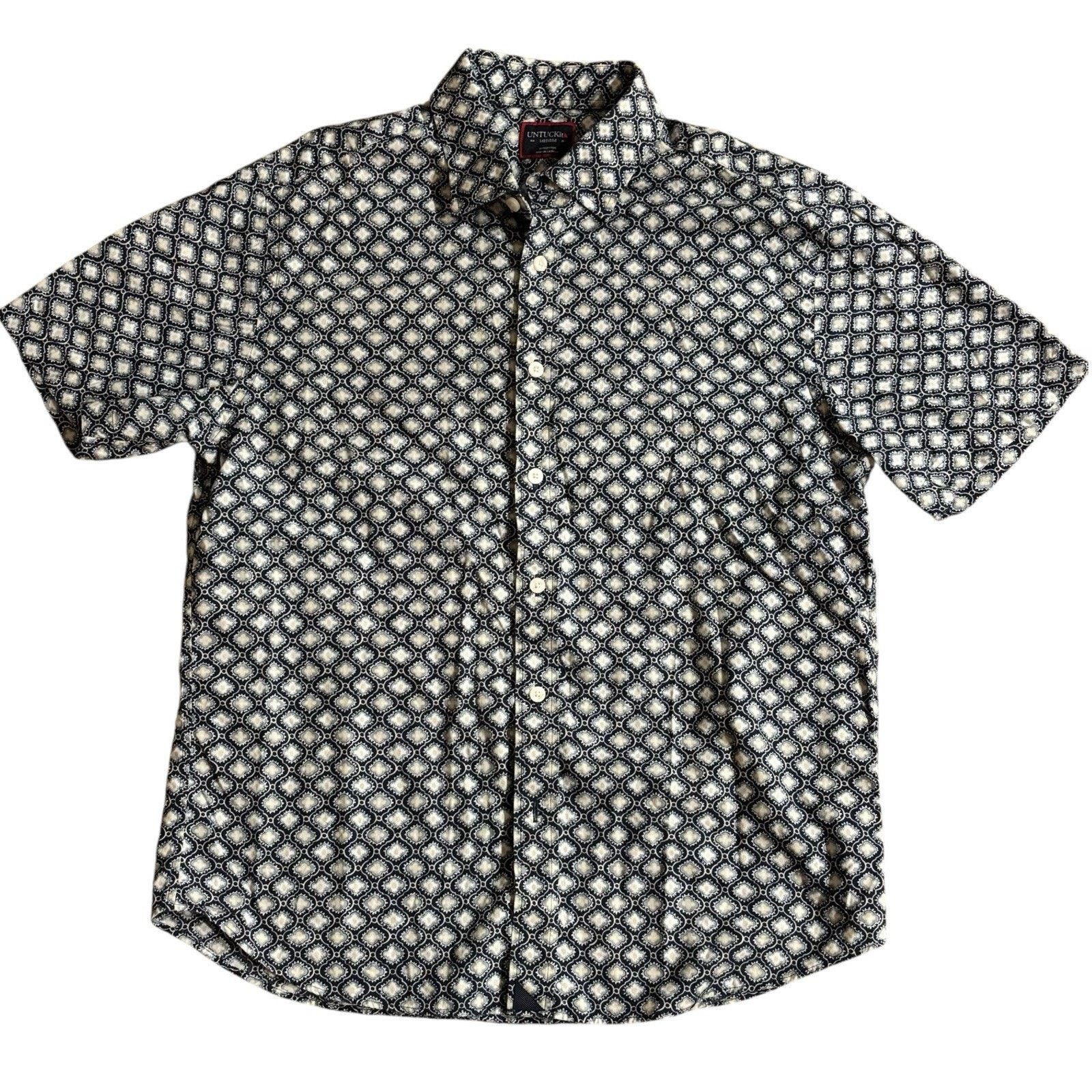 UNTUCKit Untuckit Blue Medallion Print S/SButton Up Cotton Medium Size US M / EU 48-50 / 2 - 1 Thumbnail