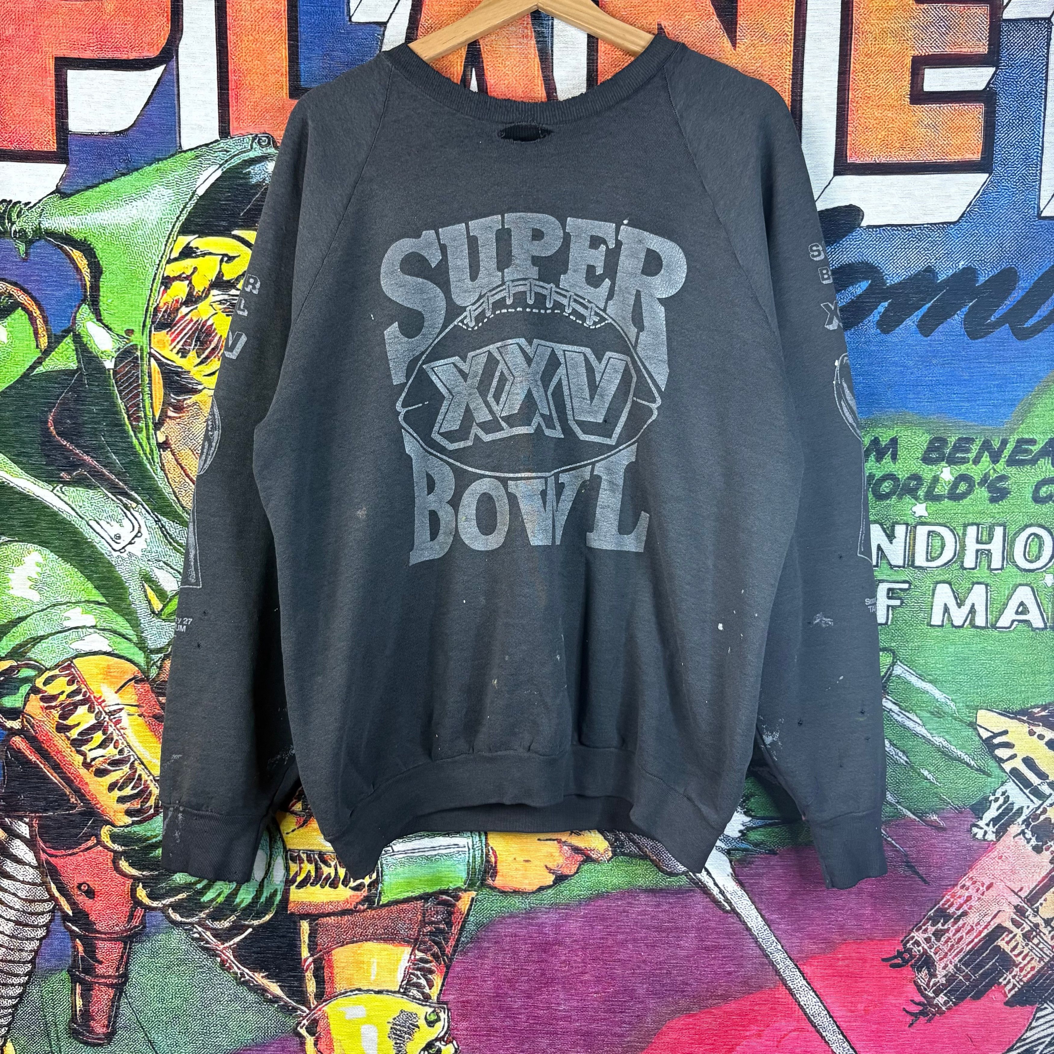 Vintage 90s Super Bowl XXV SweatShirt Size XL