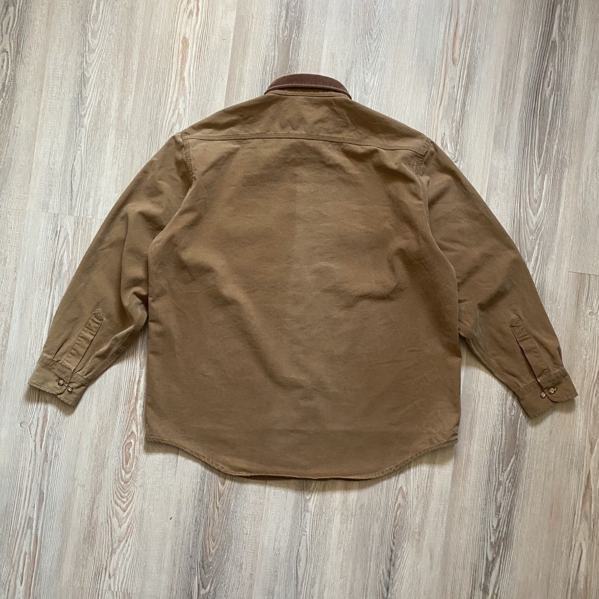 Vintage Carhartt Faded Canvas Corduroy Collar Shirt 90s