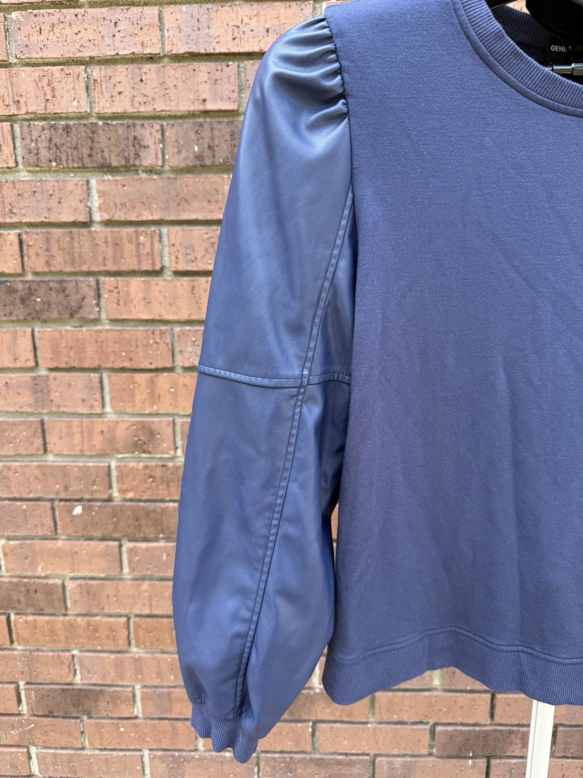 Generation Love Generation Love Finley Faux Leather Sleeve Sweatshirt Navy Size S / US 4 / IT 40 - 2 Thumbnail
