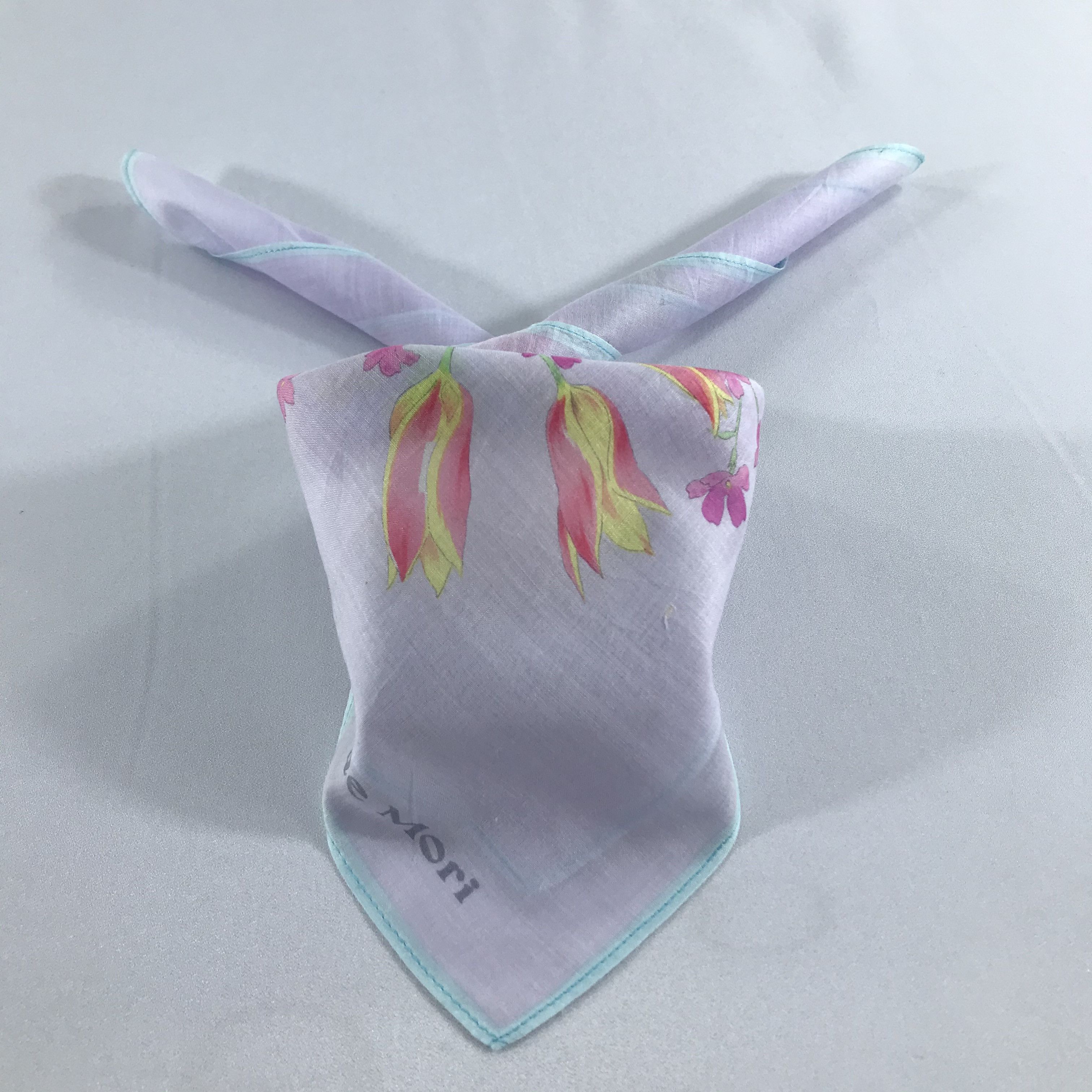 Hanae Mori Hanae Mori Floral Handkerchief Neckerchief Bandana H920 Size ONE SIZE - 2 Thumbnail