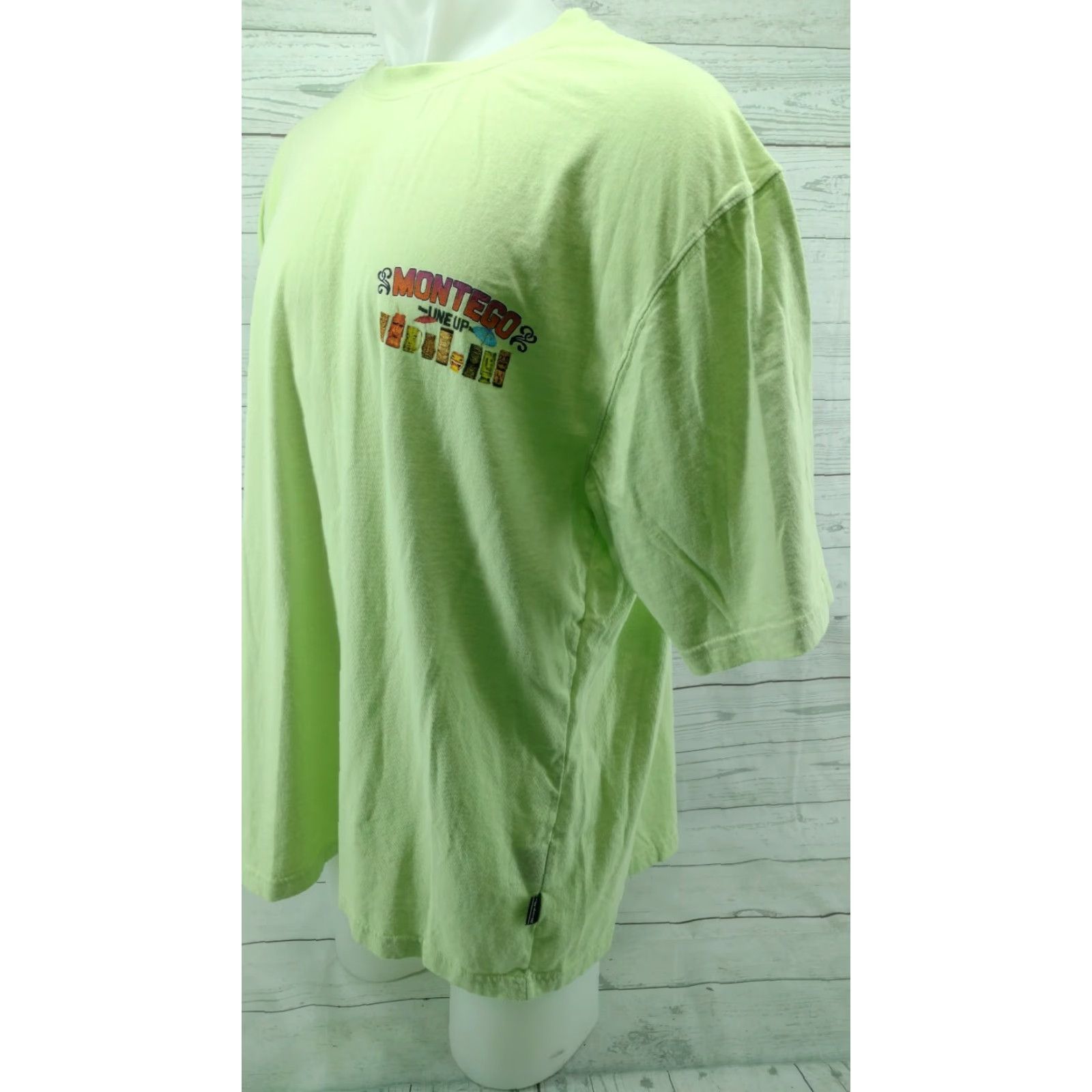 Vintage Montego Mon Mens XL Green T Shirt Crew Neck Short Sleeve Tiki Bar Line Up Regular Cotton Shirt Womens? Size US XL / EU 56 / 4 - 2 Thumbnail