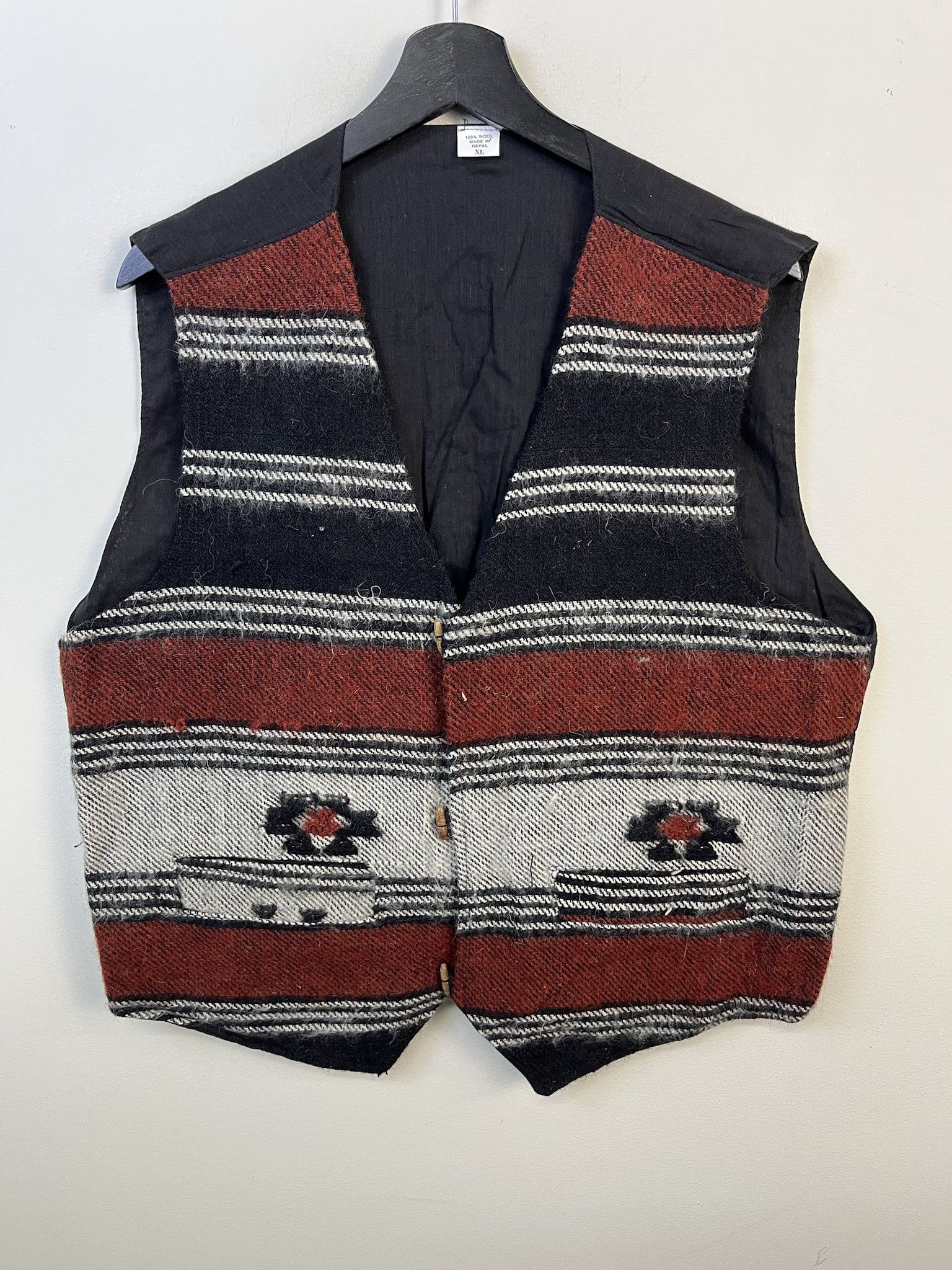 Vintage Vintage Vest 1980s Nepalese Wool Front Vest Size XL Size US XL / EU 56 / 4 - 1 Thumbnail