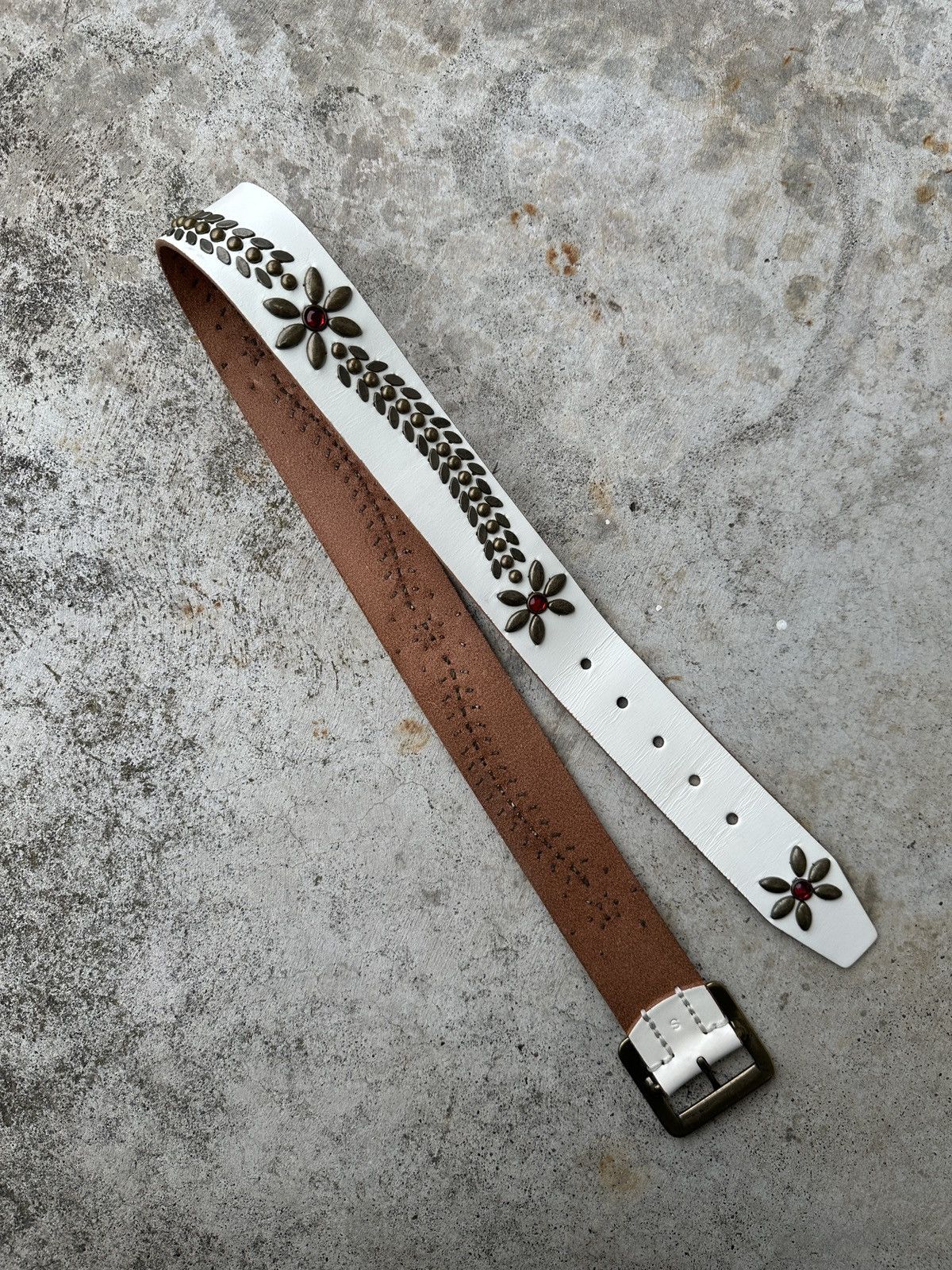 Hollywood Trading Company Western Studs gemstones leather navajo disco belt buckle htc Size ONE SIZE - 10 Thumbnail