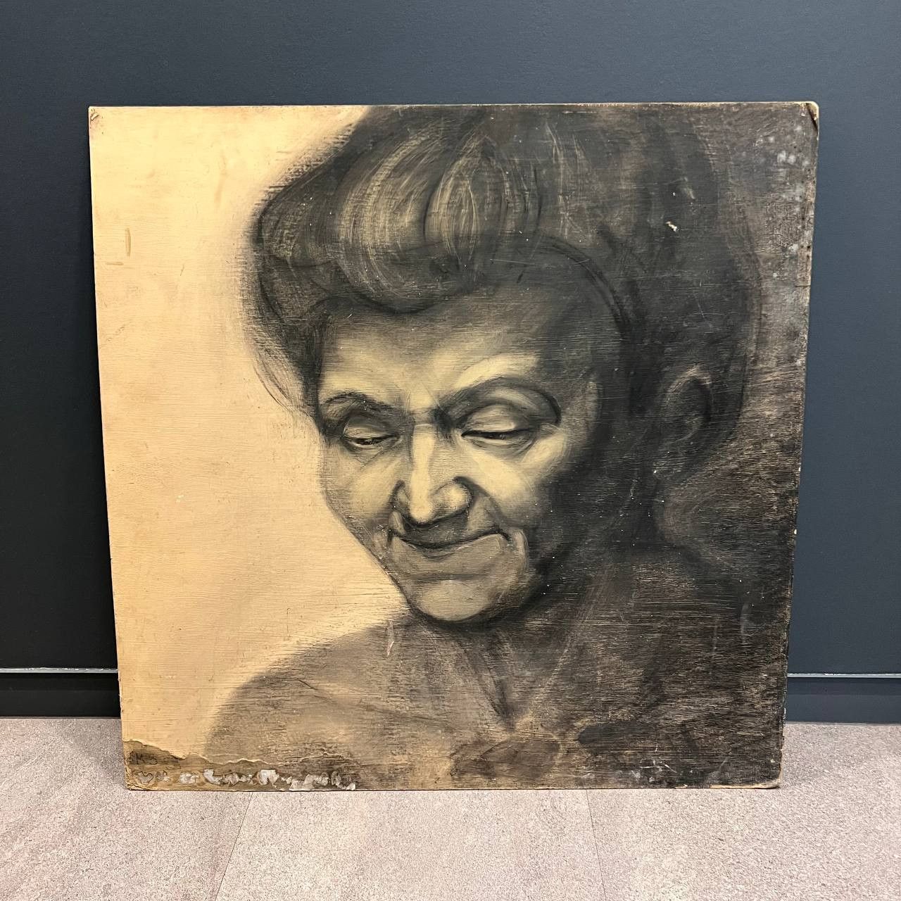 Vintage 1985 Vintage Painting Female Portrait Pencil Drawing Marked Size ONE SIZE - 8 Thumbnail