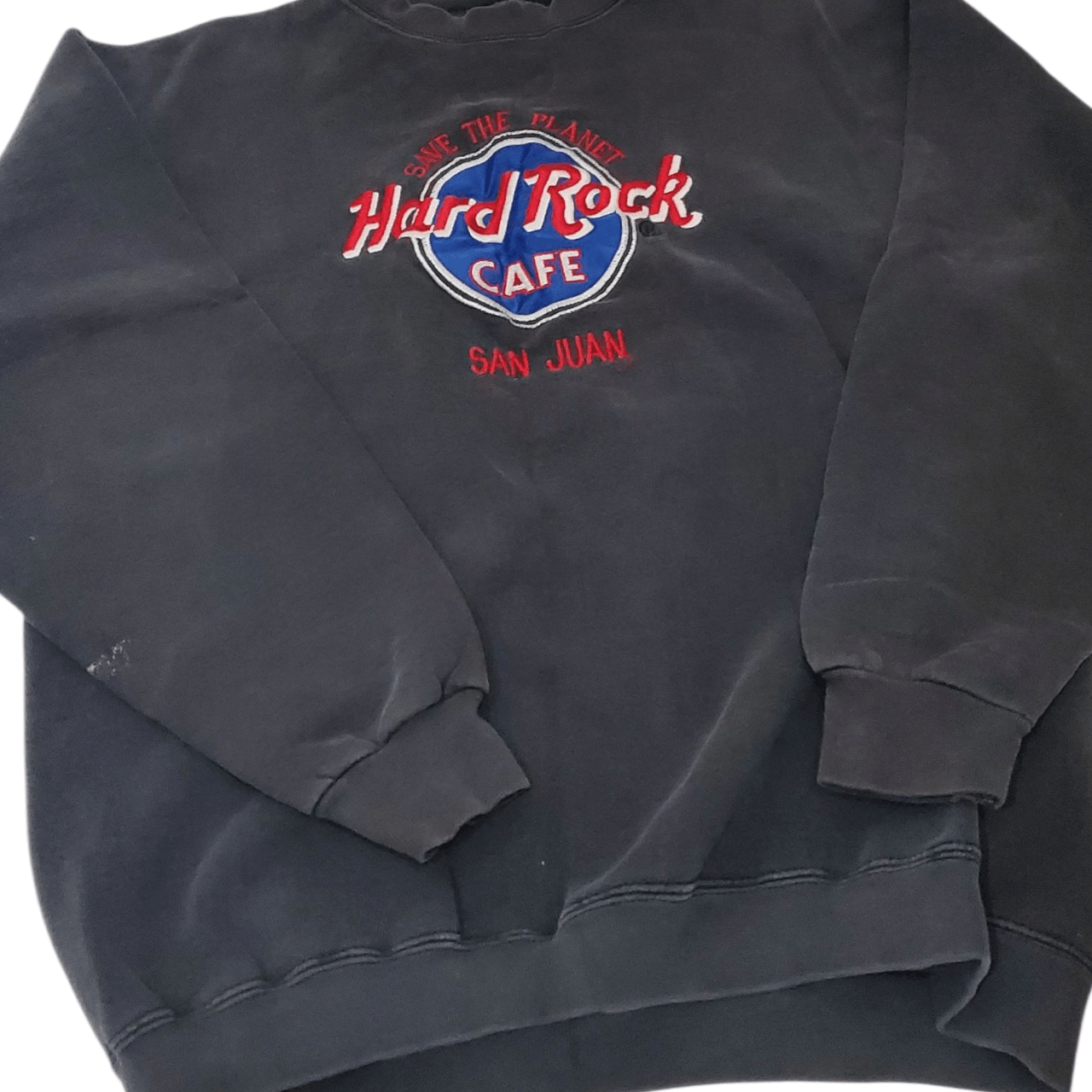 Vintage 90s Hard Rock San Juan Embroidered Sweatshirt Size US L / EU 52-54 / 3 - 2 Thumbnail