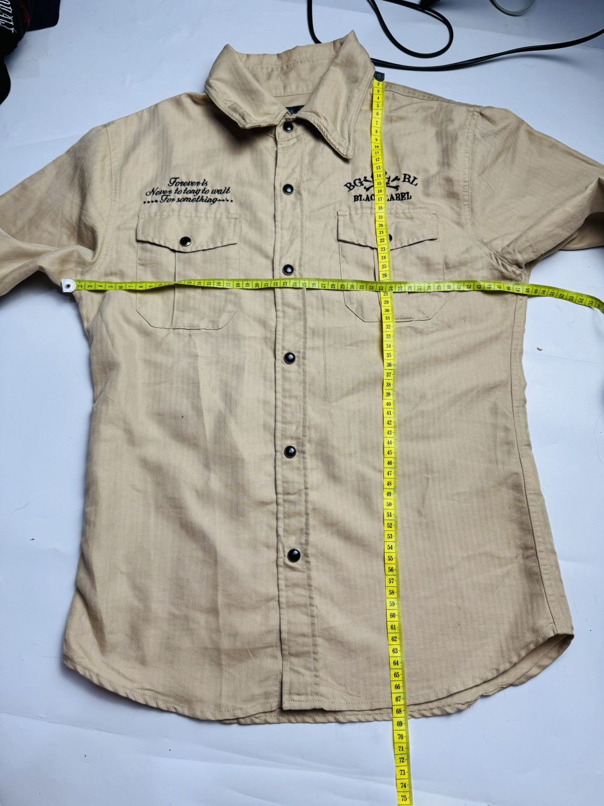 14th Addiction × GOSTAR DE FUGA × Japanese Brand Bernings Sho Shirt Button Japanese Skull Poem Size US M / EU 48-50 / 2 - 7 Thumbnail