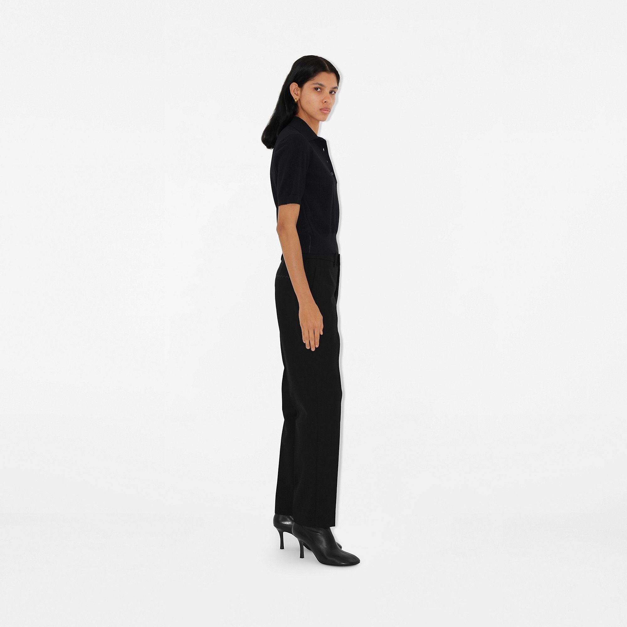 Burberry o1w1db10426 Cotton Blend Polo Shirt in Black Size S / US 4 / IT 40 - 3 Thumbnail