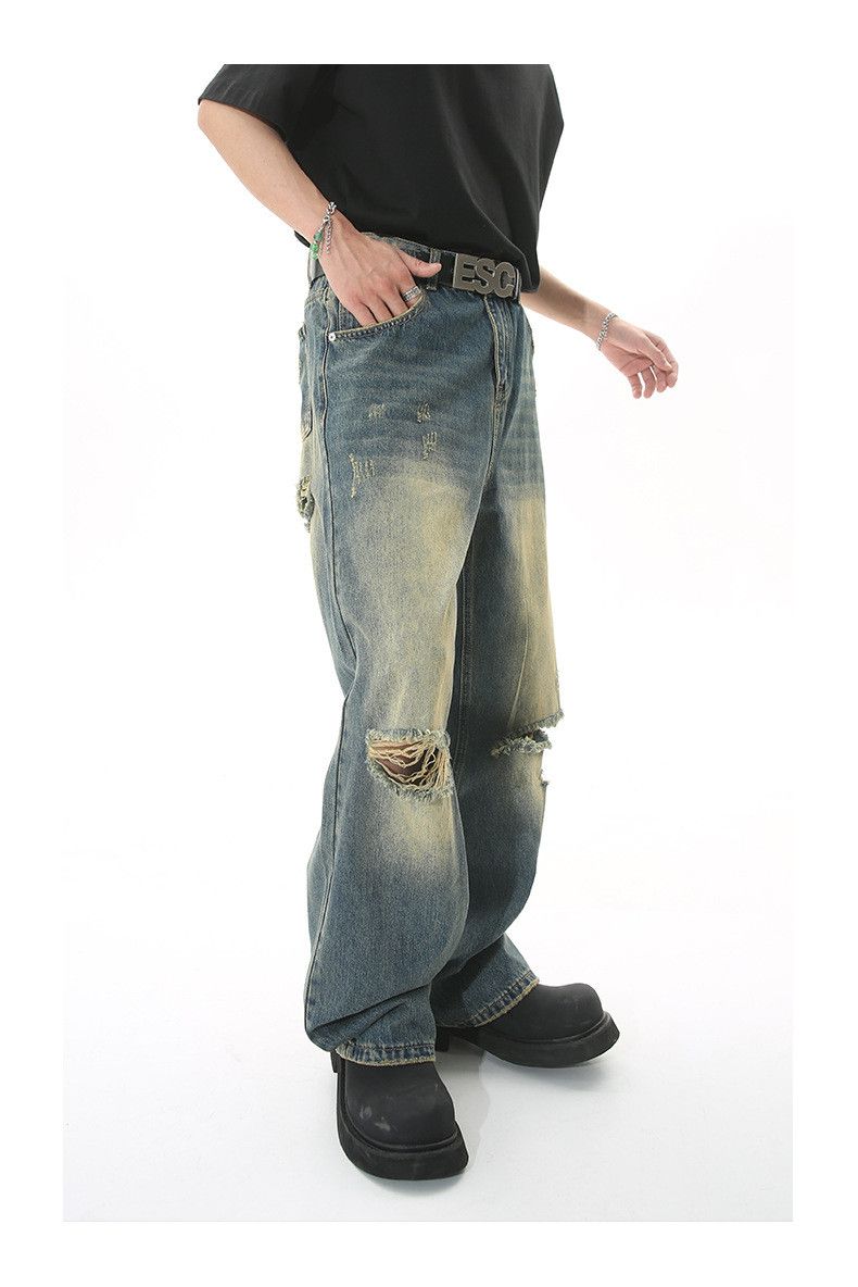 Japanese Brand American-style ripped high street loose jeans Size US 32 / EU 48 - 5 Thumbnail