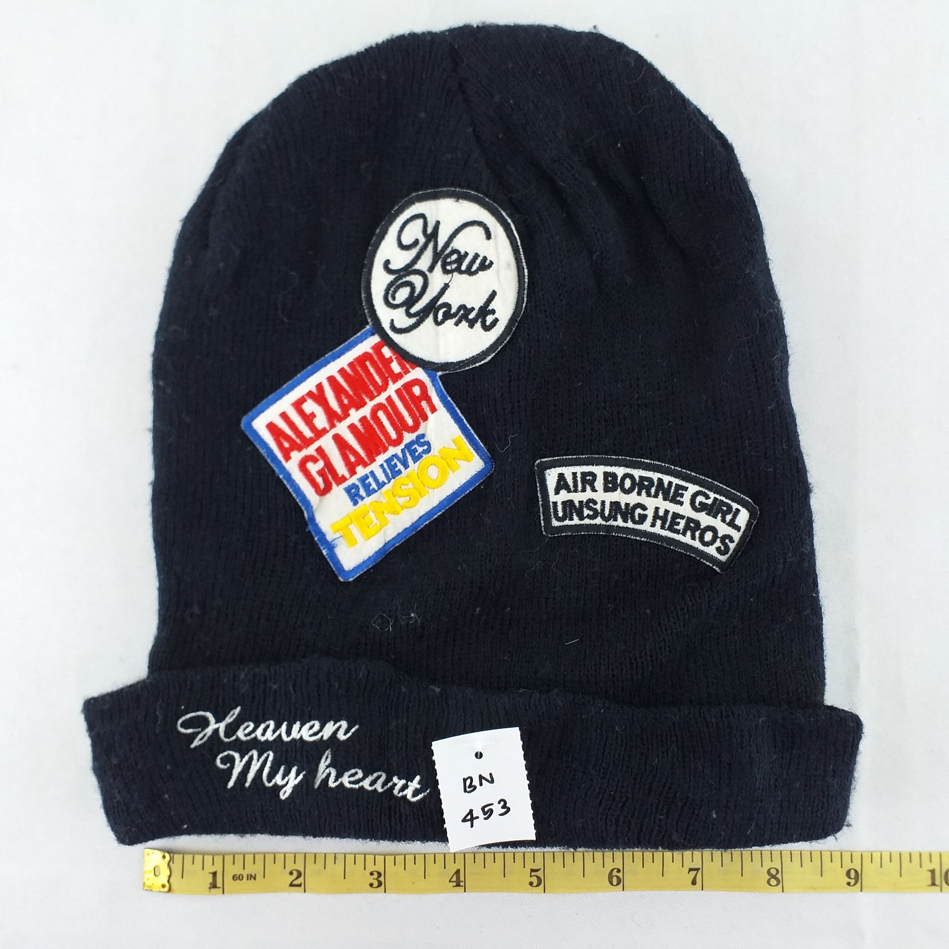 Japanese Brand Vintage Heavens My Heart Embroidery Beanie Hat -BN453 Size ONE SIZE - 3 Thumbnail