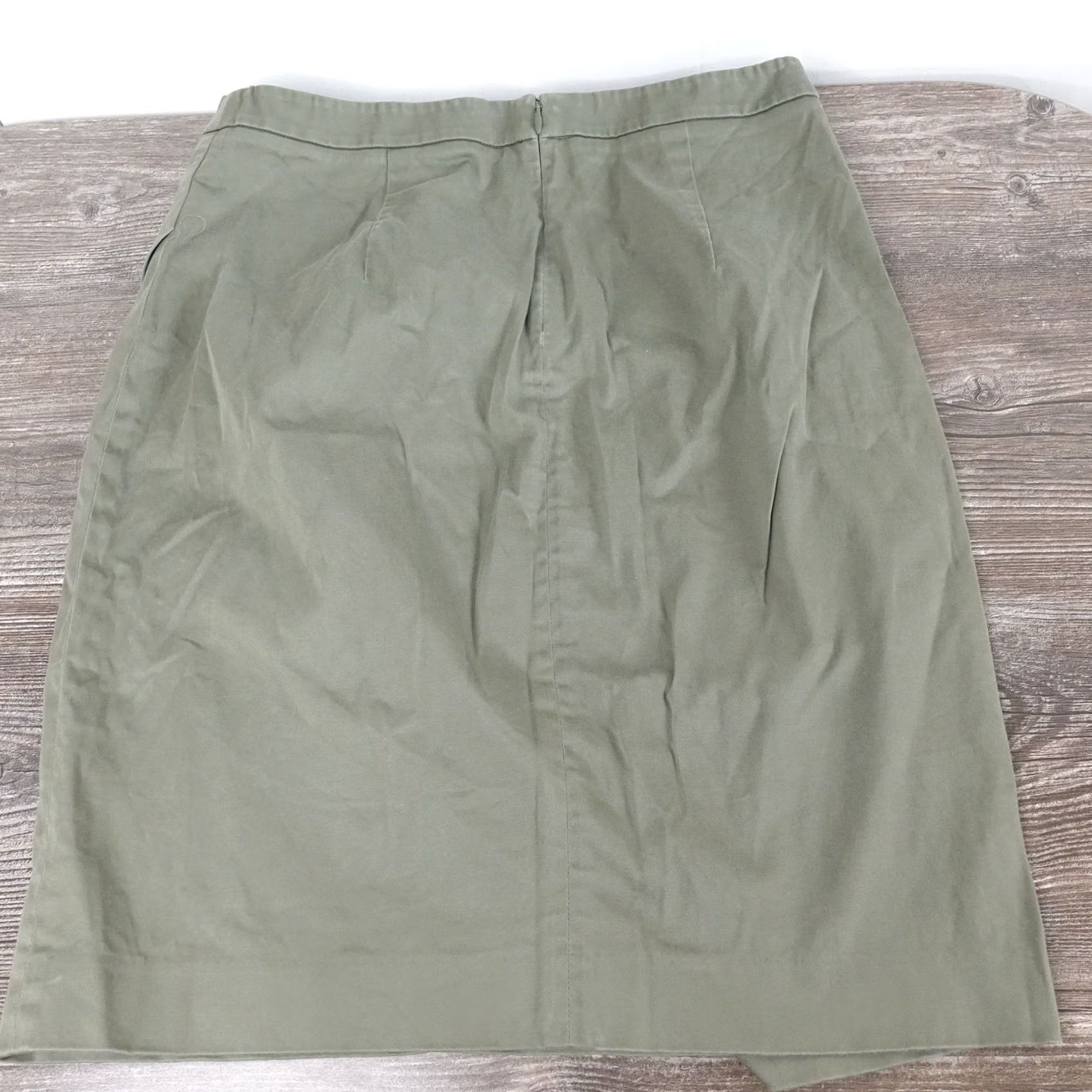 Banana Republic BANANA REPUBLIC Skirt Green Cotton Blend Asymmetrical Womens Size 6 Size 28" / US 6 / IT 42 - 3 Thumbnail