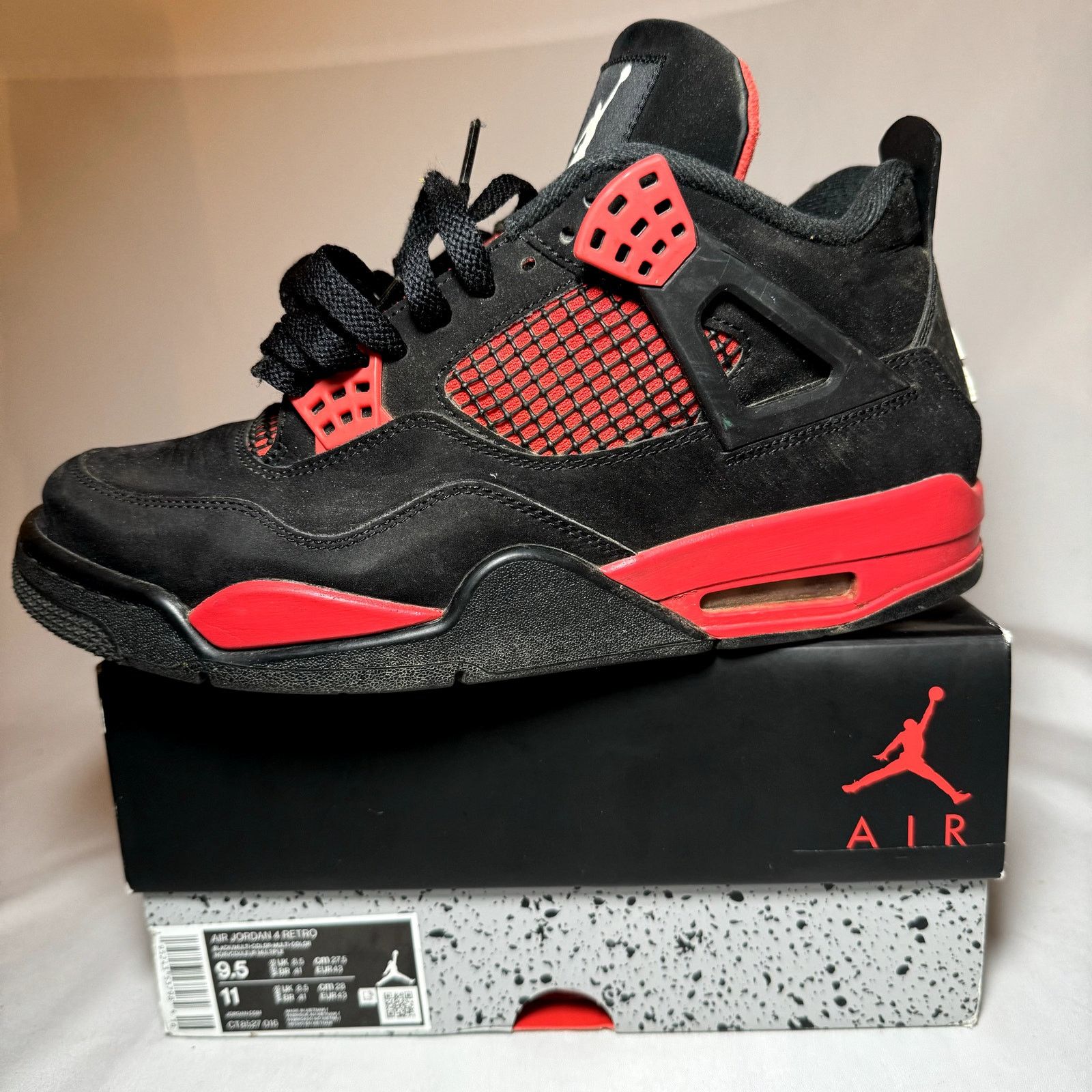 Jordan Brand × Nike Size 9.5 - Nike Air Jordan 4 Retro Red Thunder Men's Shoes Size US 9.5 / EU 42-43 - 9 Thumbnail