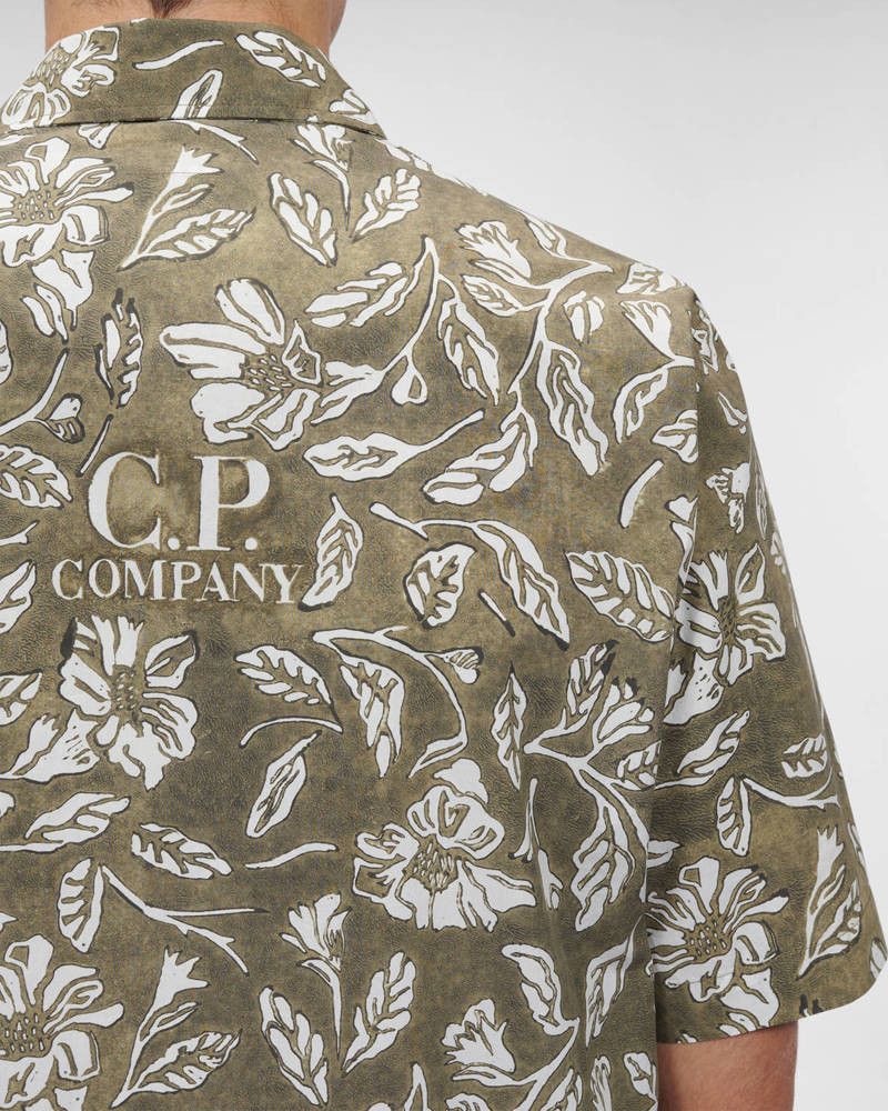 C.P. Company o1y1224 Patterned Shirt in Military Green/White Size US XL / EU 56 / 4 - 5 Thumbnail