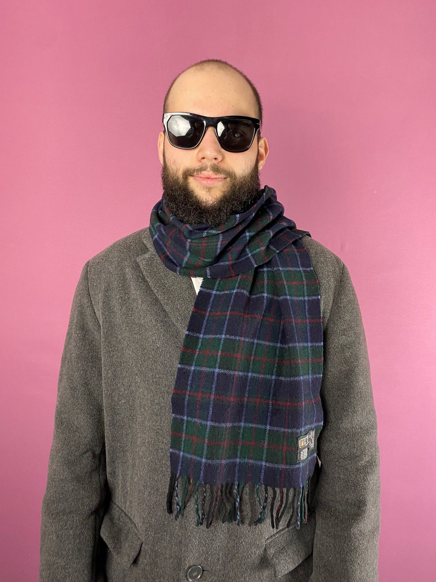 DAKS × Vintage Daks London Vintage Scarf - Green & Navy Wool Size ONE SIZE - 3 Thumbnail